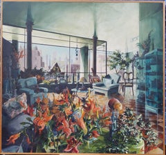 "Tuesday - 8 O'clock, " Frank Boros, View of Manhattan Skyline, New York City