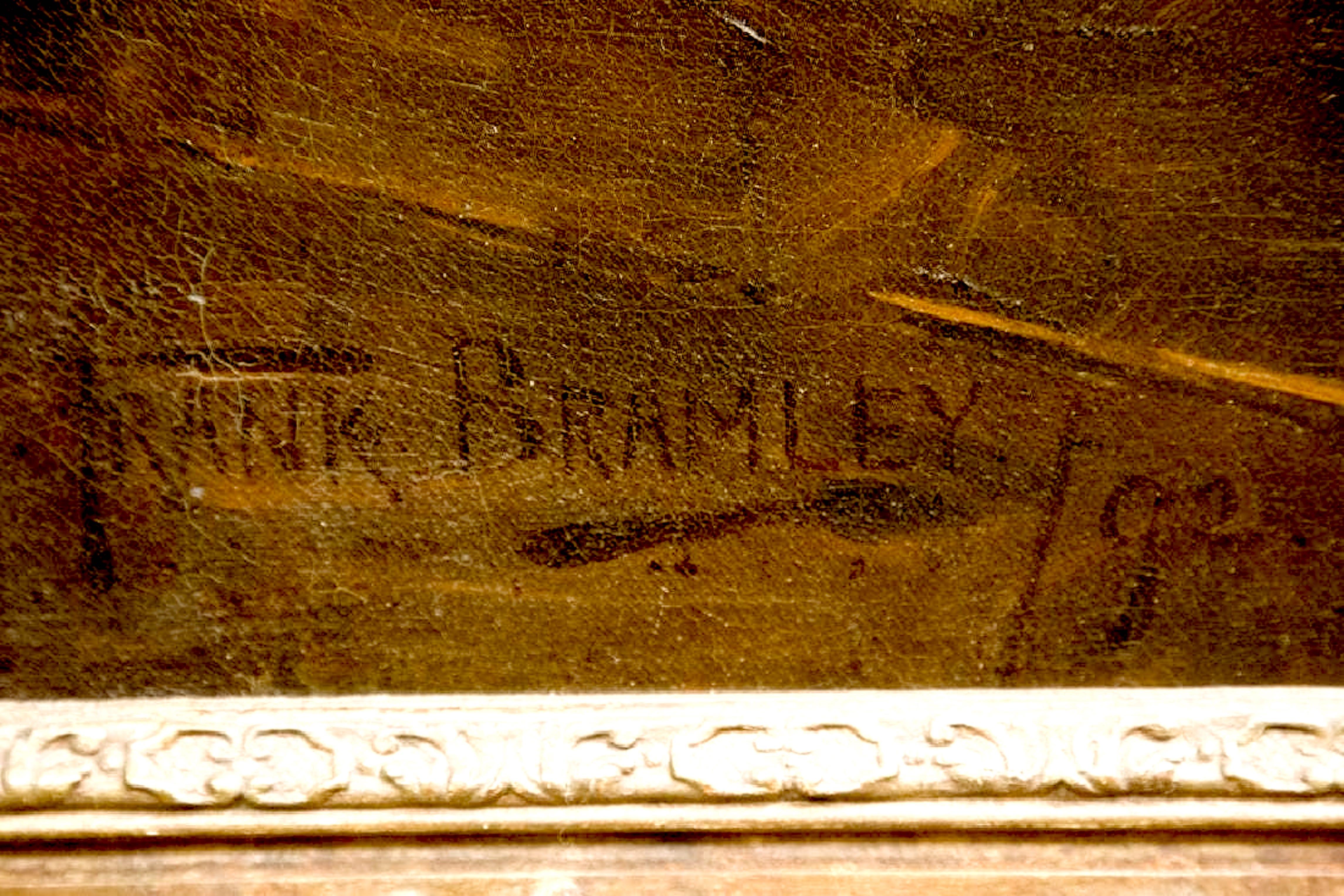 Signiert und datiert 92 unten links. Öl auf Leinwand. Frank Bramley Brite, 1857-1915 Frank Bramley gilt als einer der bedeutendsten Künstler der Newlyn School, einer Gruppe von Künstlern, die sich in den 1880er und 1890er Jahren in Newlyn, Cornwall,