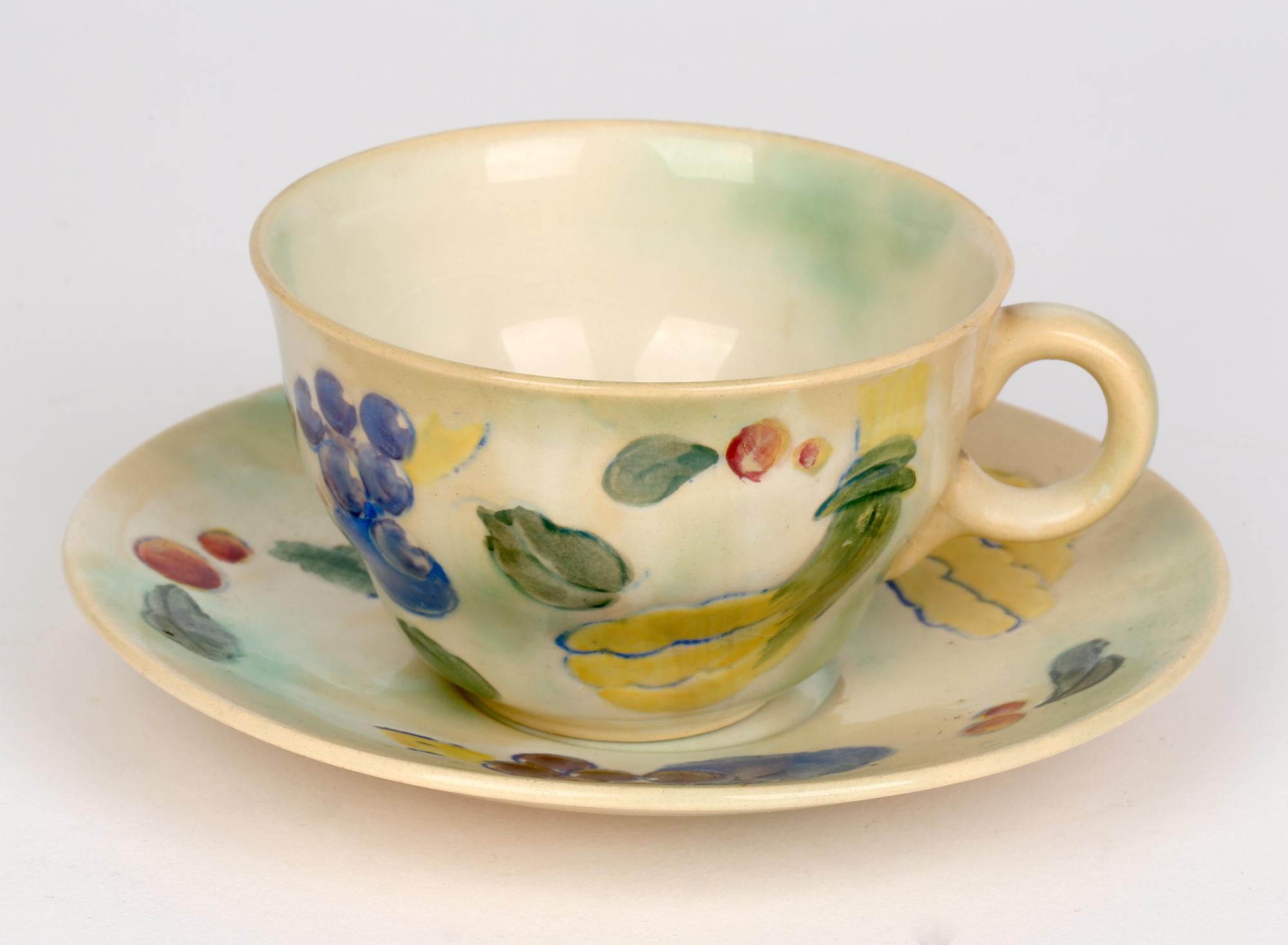 Frank Brangwyn Royal Doulton Art Deco Harvest Pattern Cup & Saucer For Sale 2