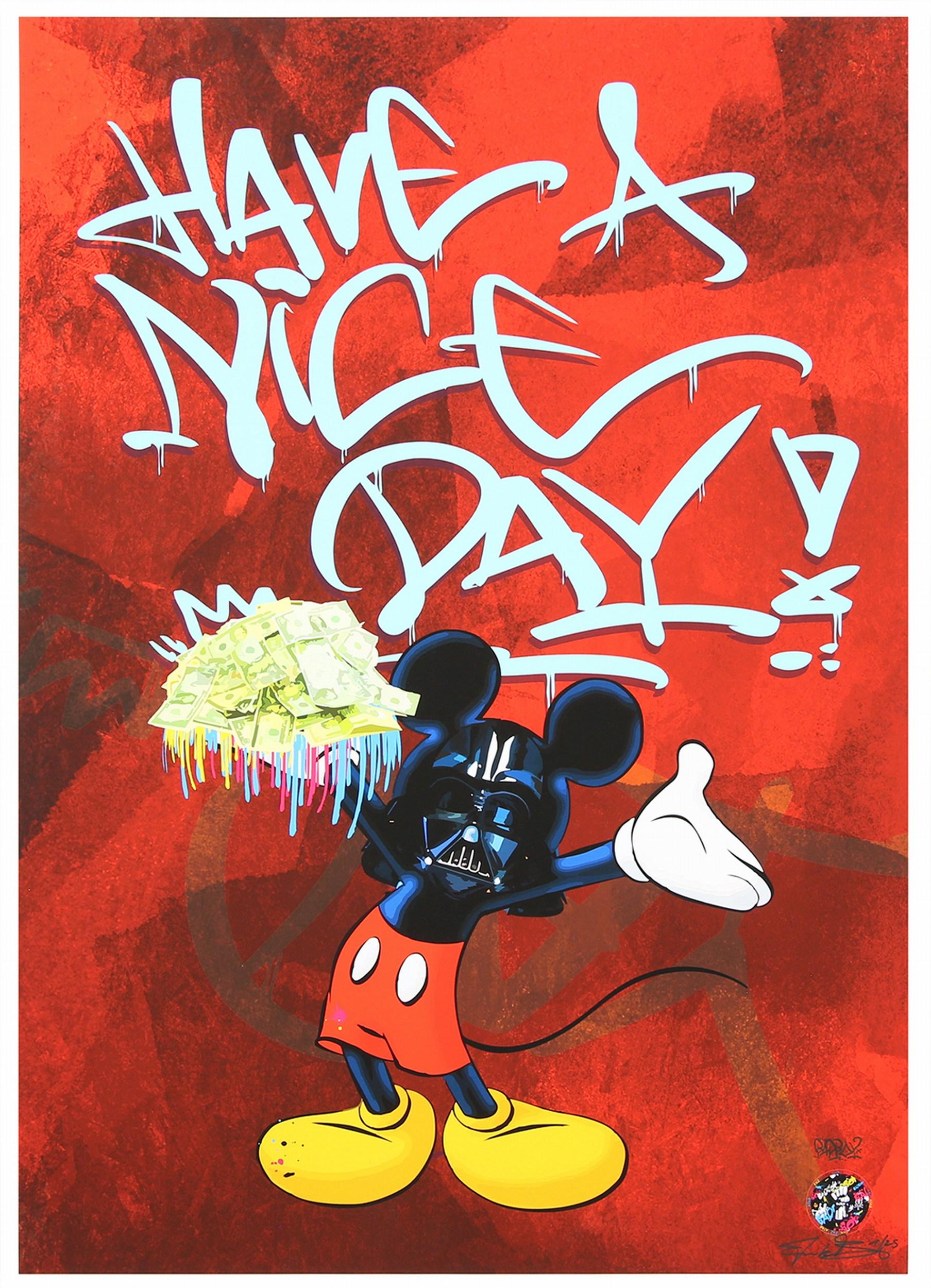  Have A Nice Day (Graffiti, Urban Art, Street Art, Mickey Mouse, Darth Vader) - Print by Frank Brenner