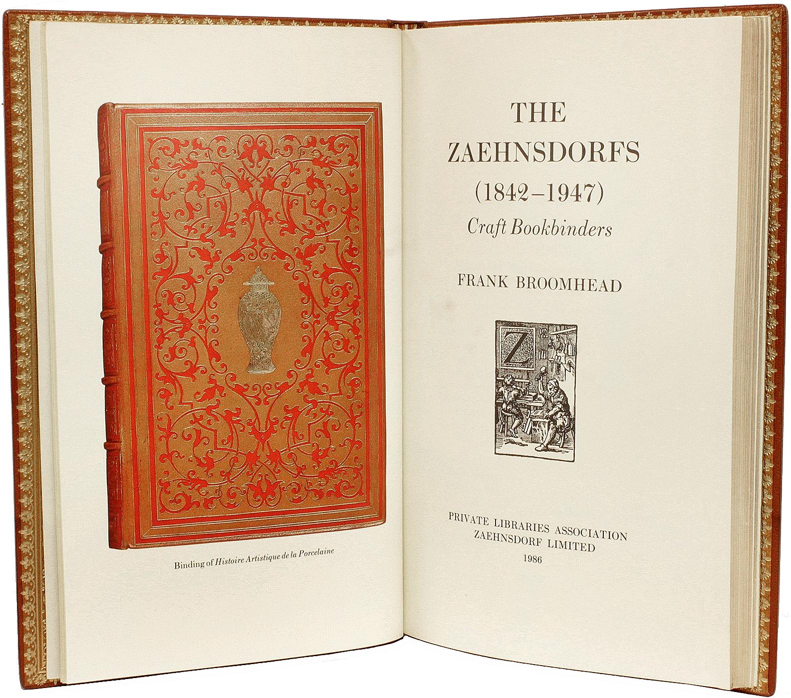 Frank BROOMHEAD. The Zaehnsdorfs (1842-1947). FIRST EDITION - LTD SIGNED EDITION In Excellent Condition For Sale In Hillsborough, NJ