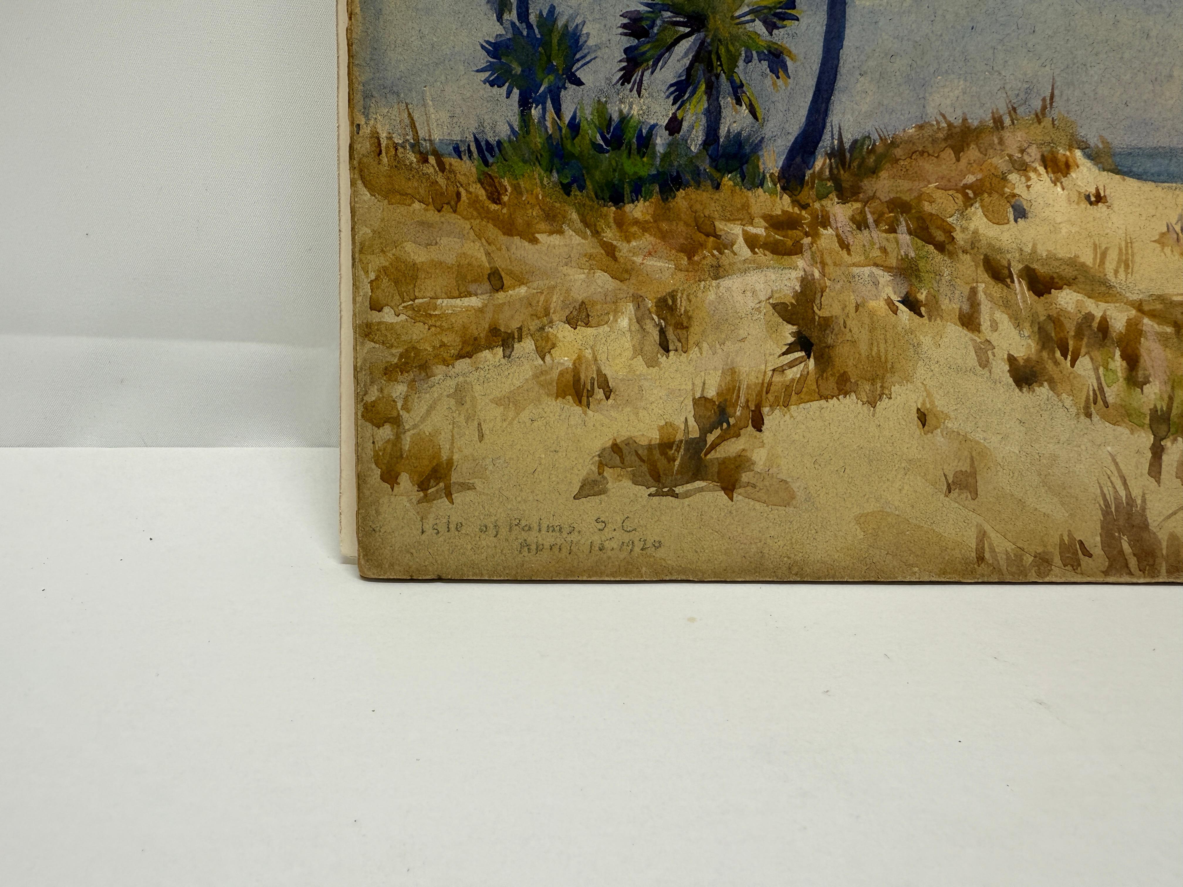 American Colonial Frank C. Mathewson (American, 1862–1941) Dune Palmettos, Isle of Palms, 1920 For Sale