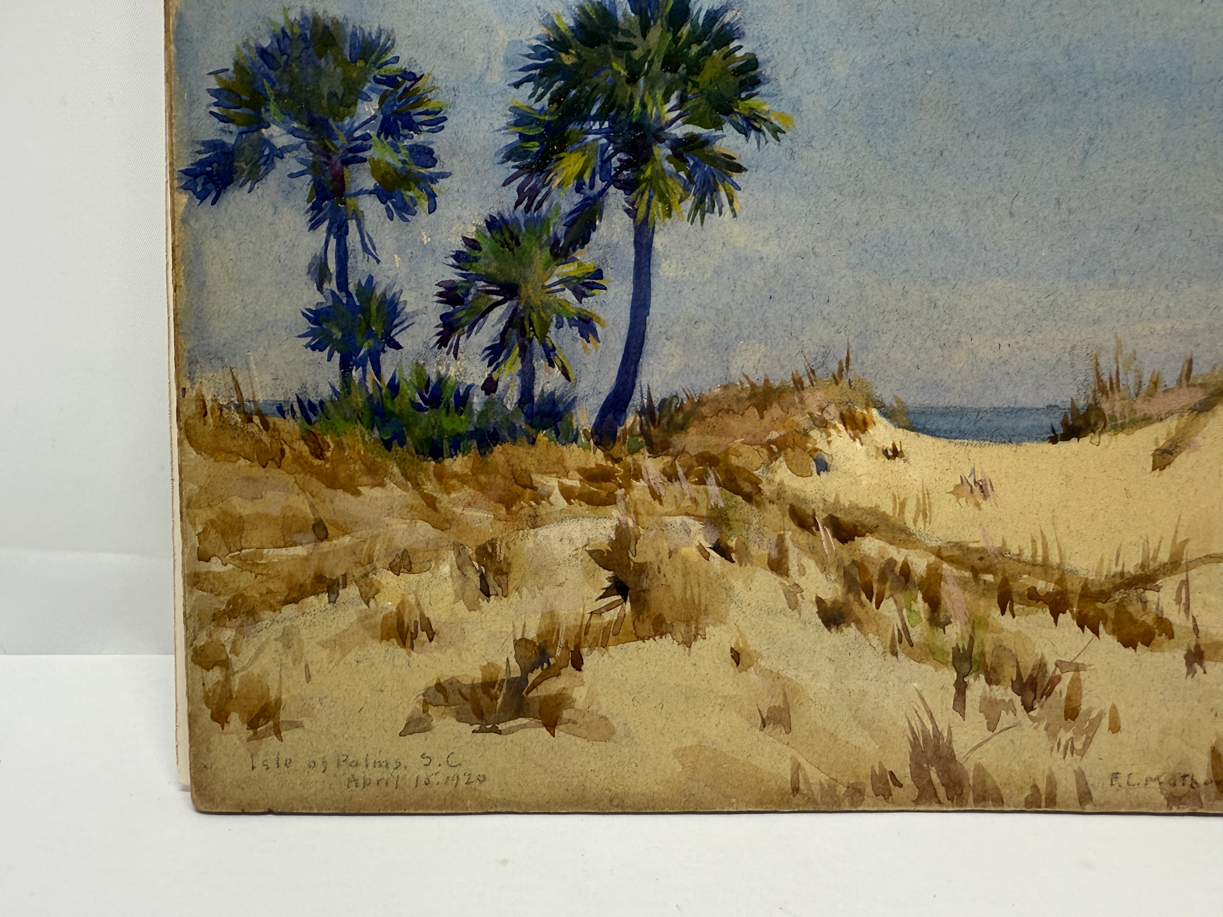 Frank C. Mathewson (American, 1862–1941) Dune Palmettos, Isle of Palms, 1920 For Sale 2
