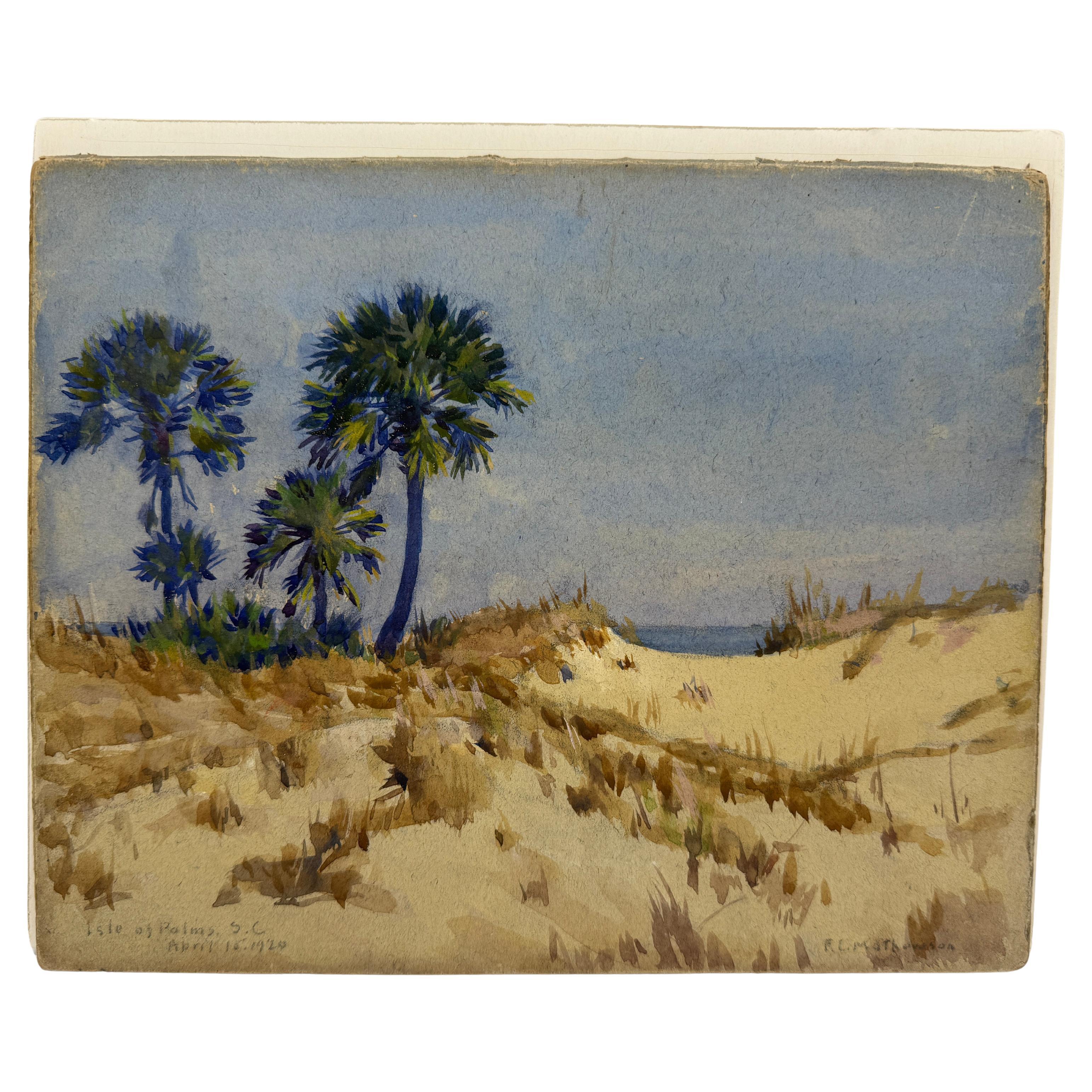 Frank C. Mathewson (American, 1862–1941) Dune Palmettos, Isle of Palms, 1920