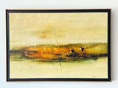 Frank Carmelitano, Dipinto paesaggistico, 1974, MCM, Astratto, Olio su tela