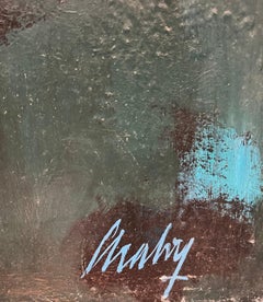 Big Blue Vase di Frank Chabry - Olio su tela 65,5x54,5 cm