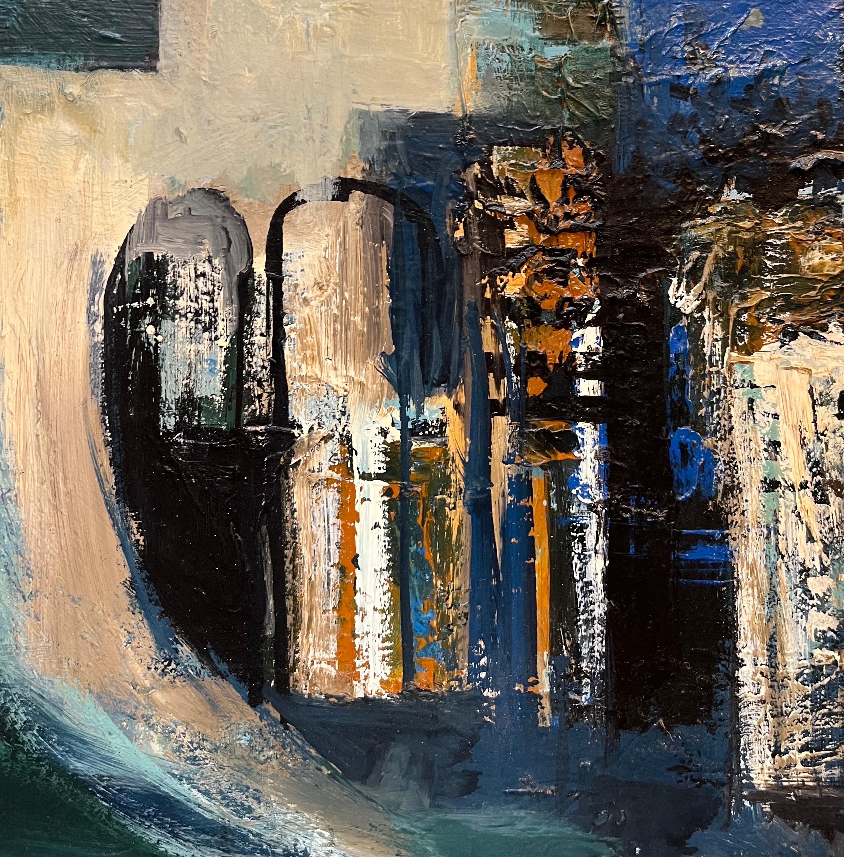 Gran jarrón azul de Frank Chabry - Óleo sobre lienzo 65,5x54,5 cm en venta 3