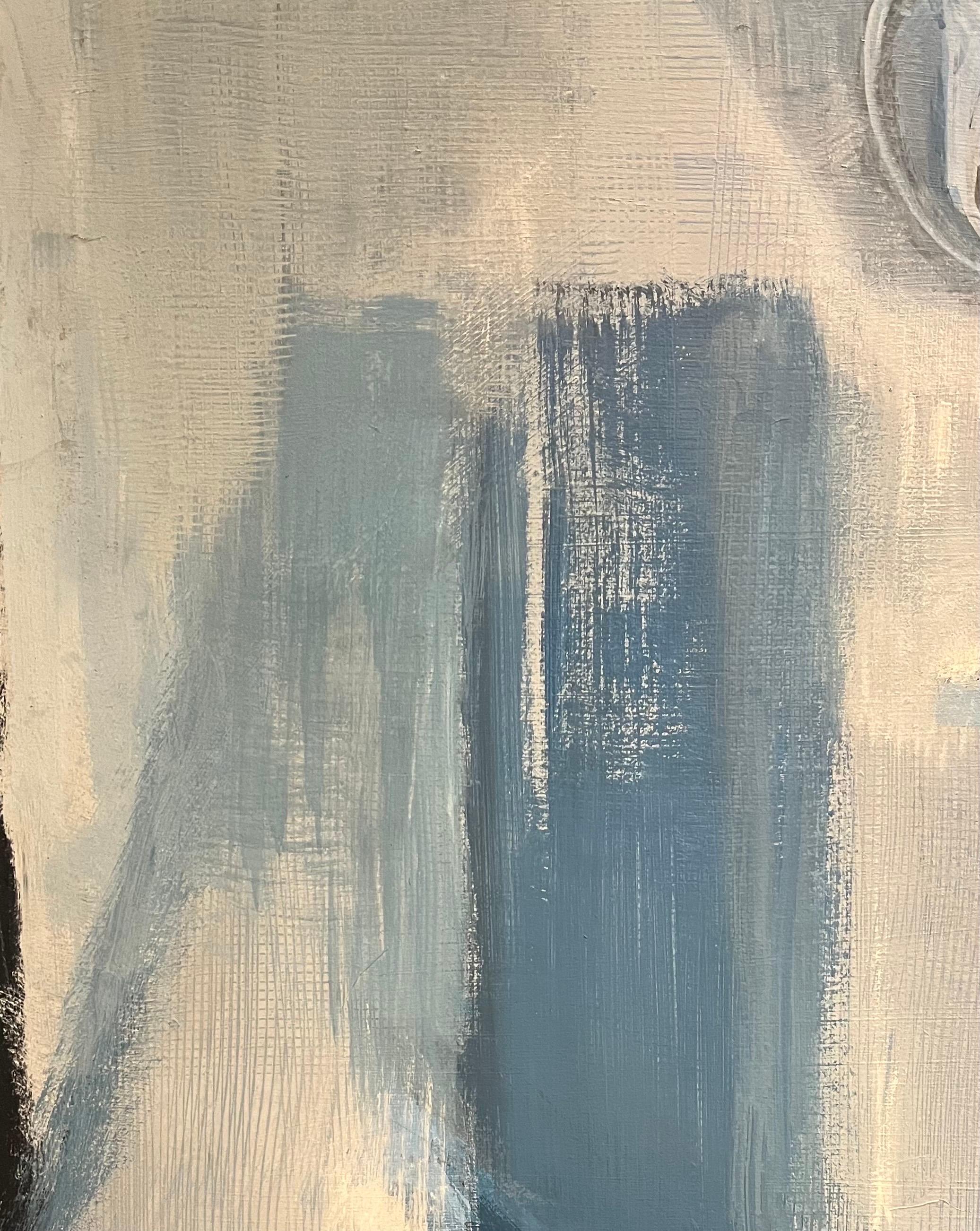 Blaues Stillleben von Frank Chabry - Öl auf Leinwand/Papier 116x143 cm im Angebot 4