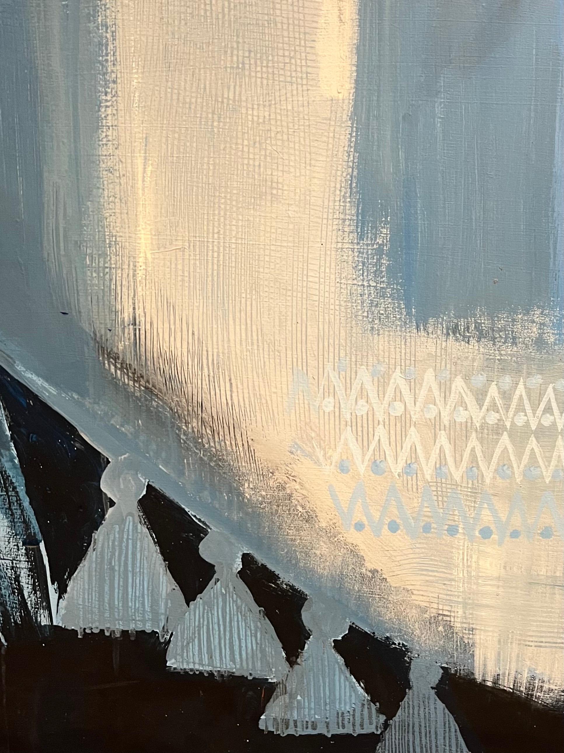 Blaues Stillleben von Frank Chabry - Öl auf Leinwand/Papier 116x143 cm im Angebot 5