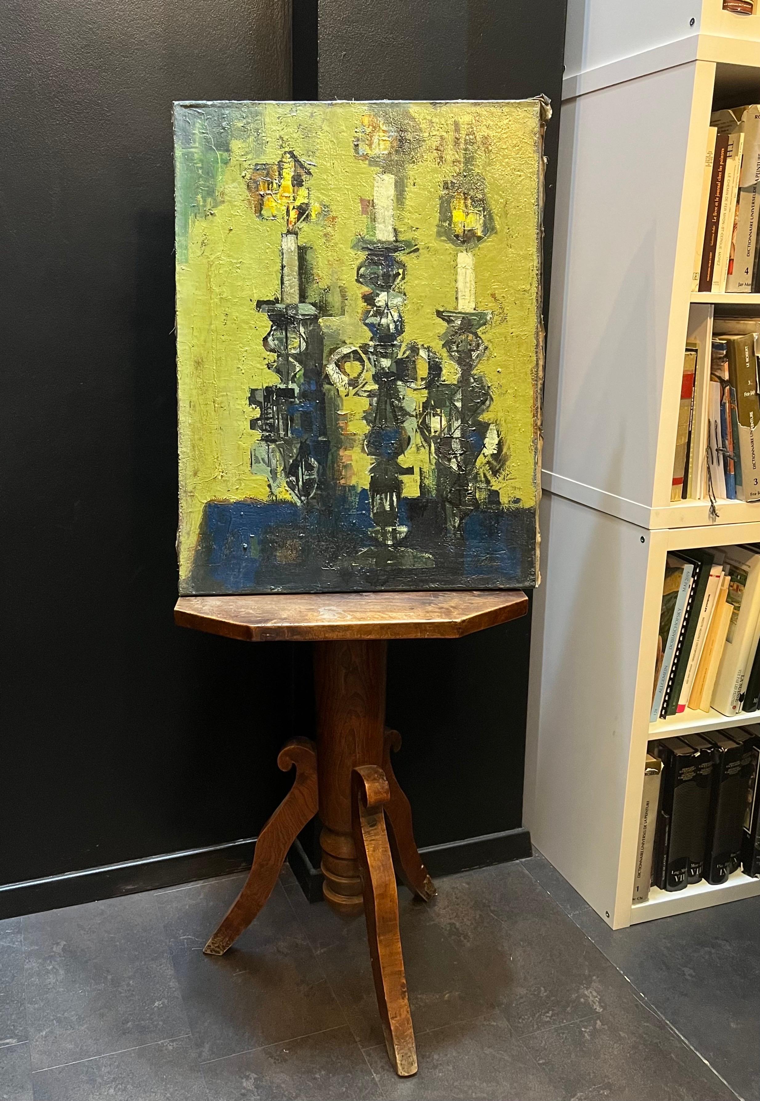 Bodegón Floral N°2 de Frank Chabry - Óleo sobre lienzo - 73x54 cm en venta 5