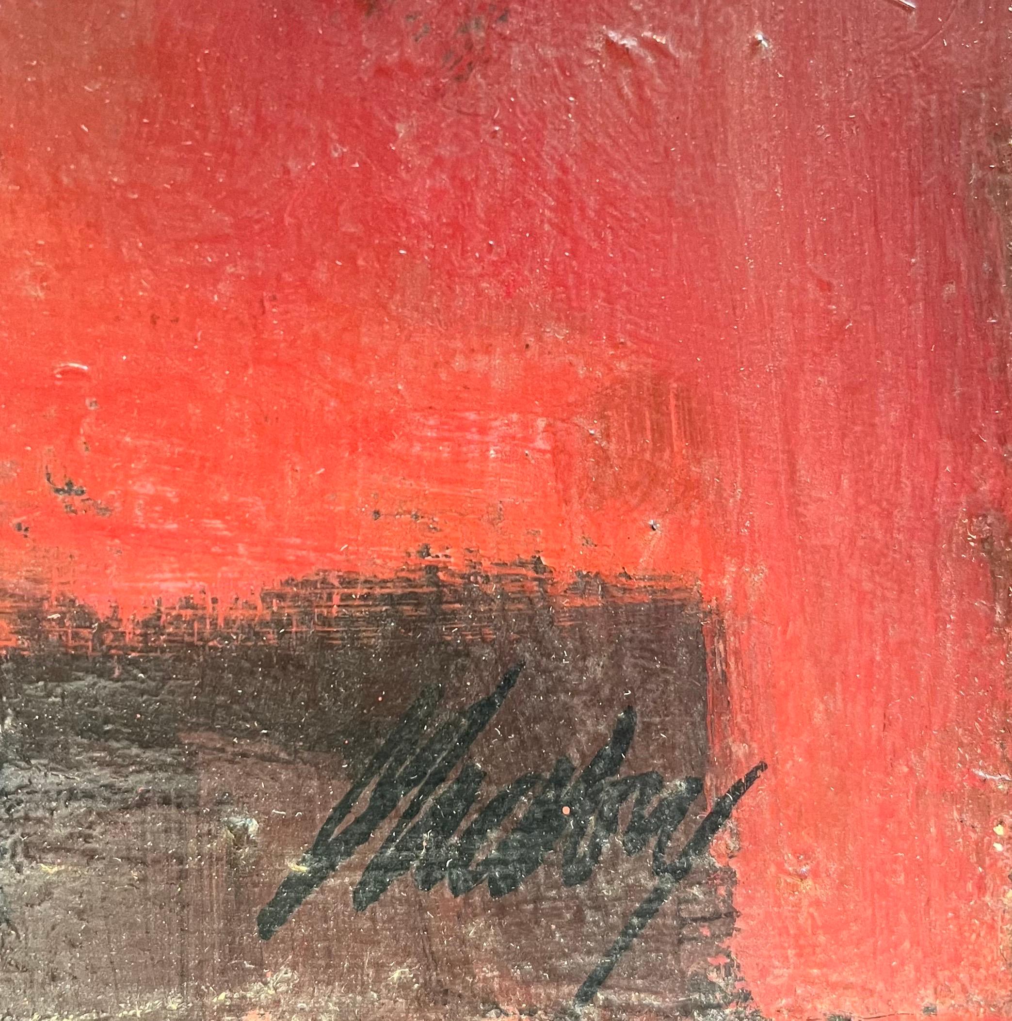 Flores en un vaso de Frank Chabry - Óleo sobre lienzo - 46x38 cm en venta 1