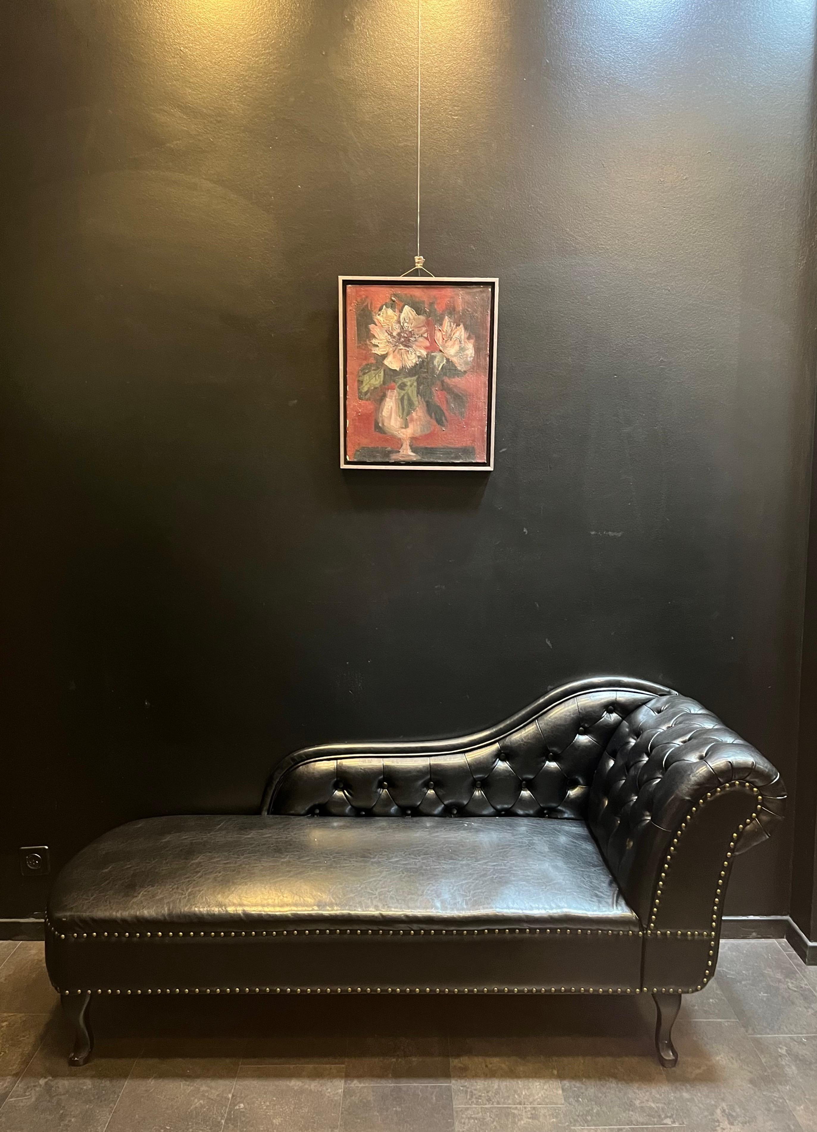 Flores en un vaso de Frank Chabry - Óleo sobre lienzo - 46x38 cm en venta 8
