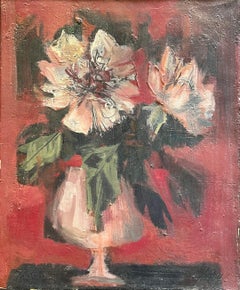 Flowers in a Glass by Frank Chabry - Oil on Canvas - 46x38 cm