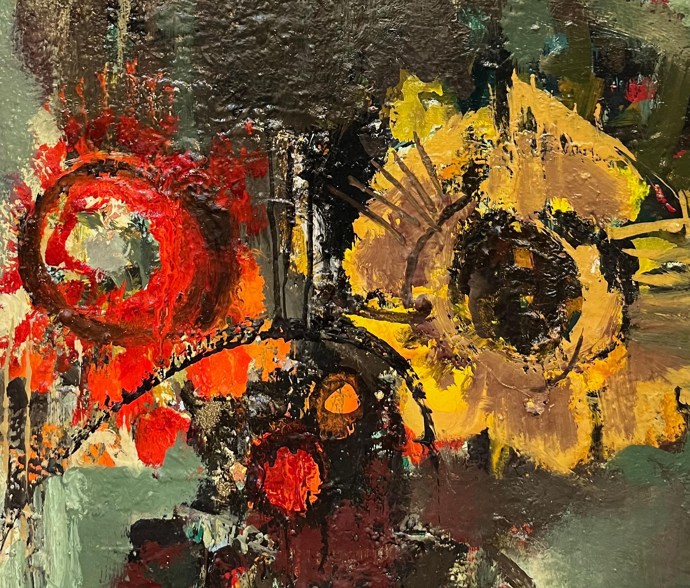 Blumen in einer Vase von Frank Chabry - Öl auf Leinwand 65.5x54,5 cm im Angebot 3