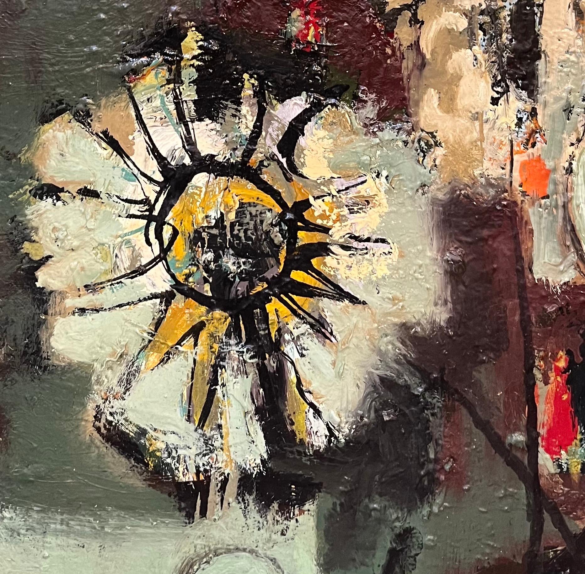 Blumen in einer Vase von Frank Chabry - Öl auf Leinwand 65.5x54,5 cm im Angebot 4