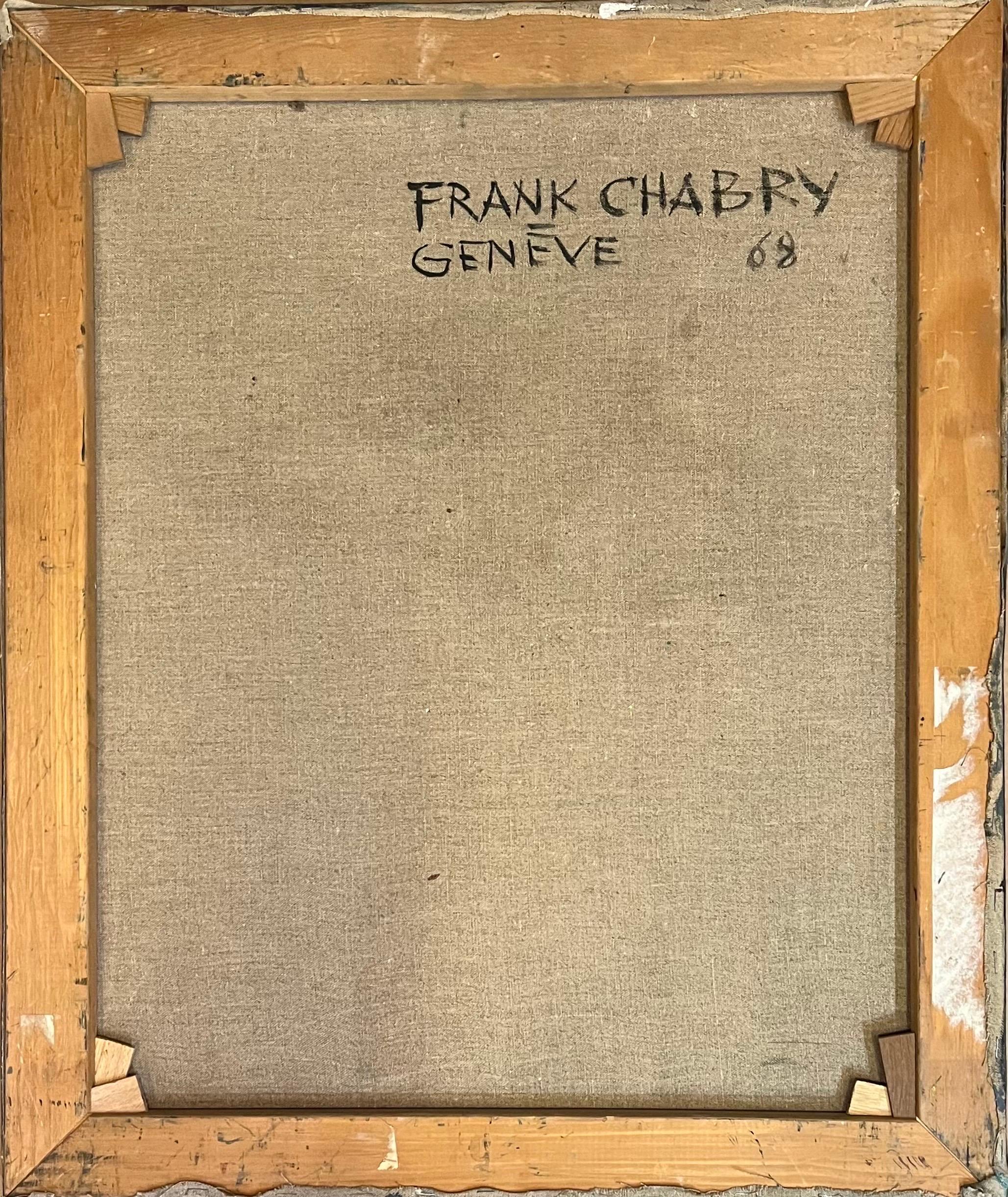 Blumen in einer Vase von Frank Chabry - Öl auf Leinwand 65.5x54,5 cm im Angebot 8