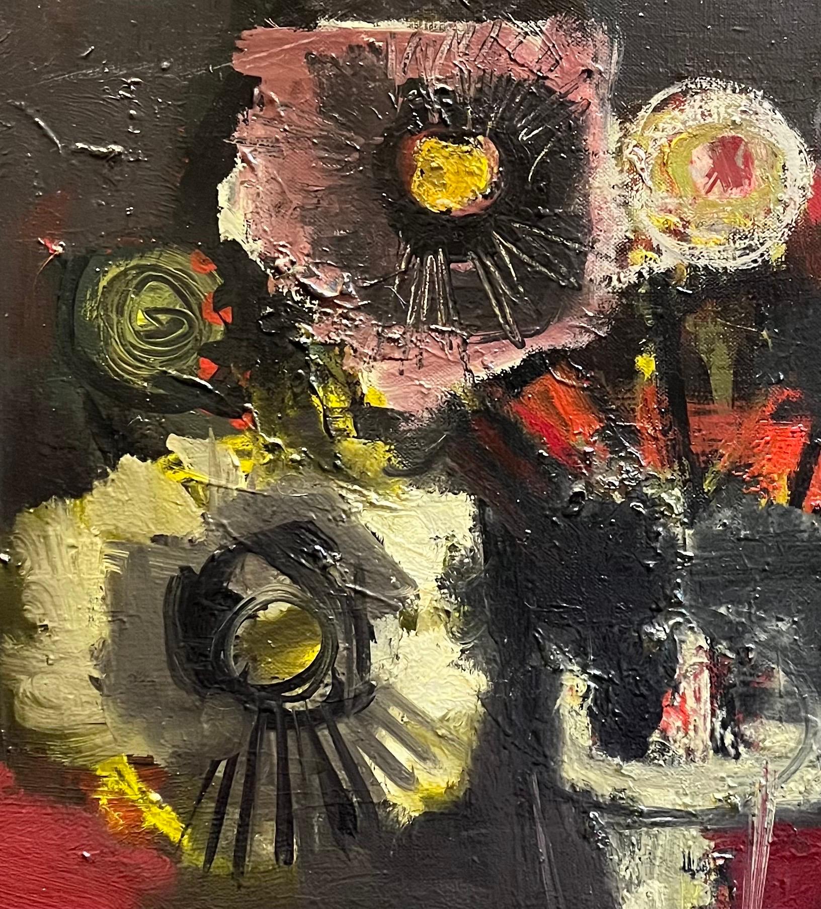 Bodegón rojo de Frank Chabry - Óleo sobre lienzo 66x81 cm en venta 2