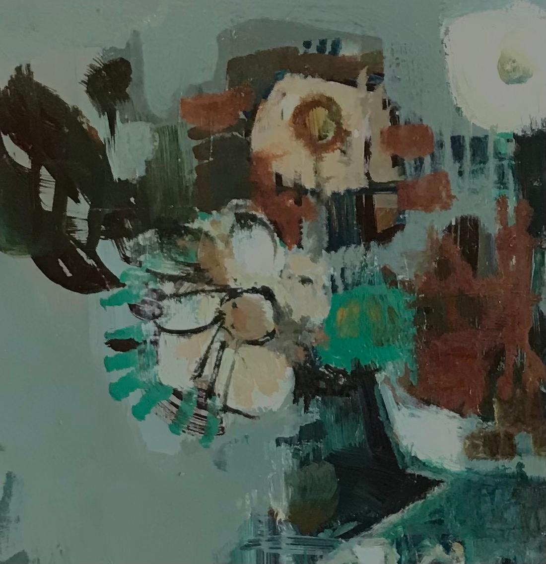 Still-life by Frank Chabry - Oil on cardboard For Sale 3