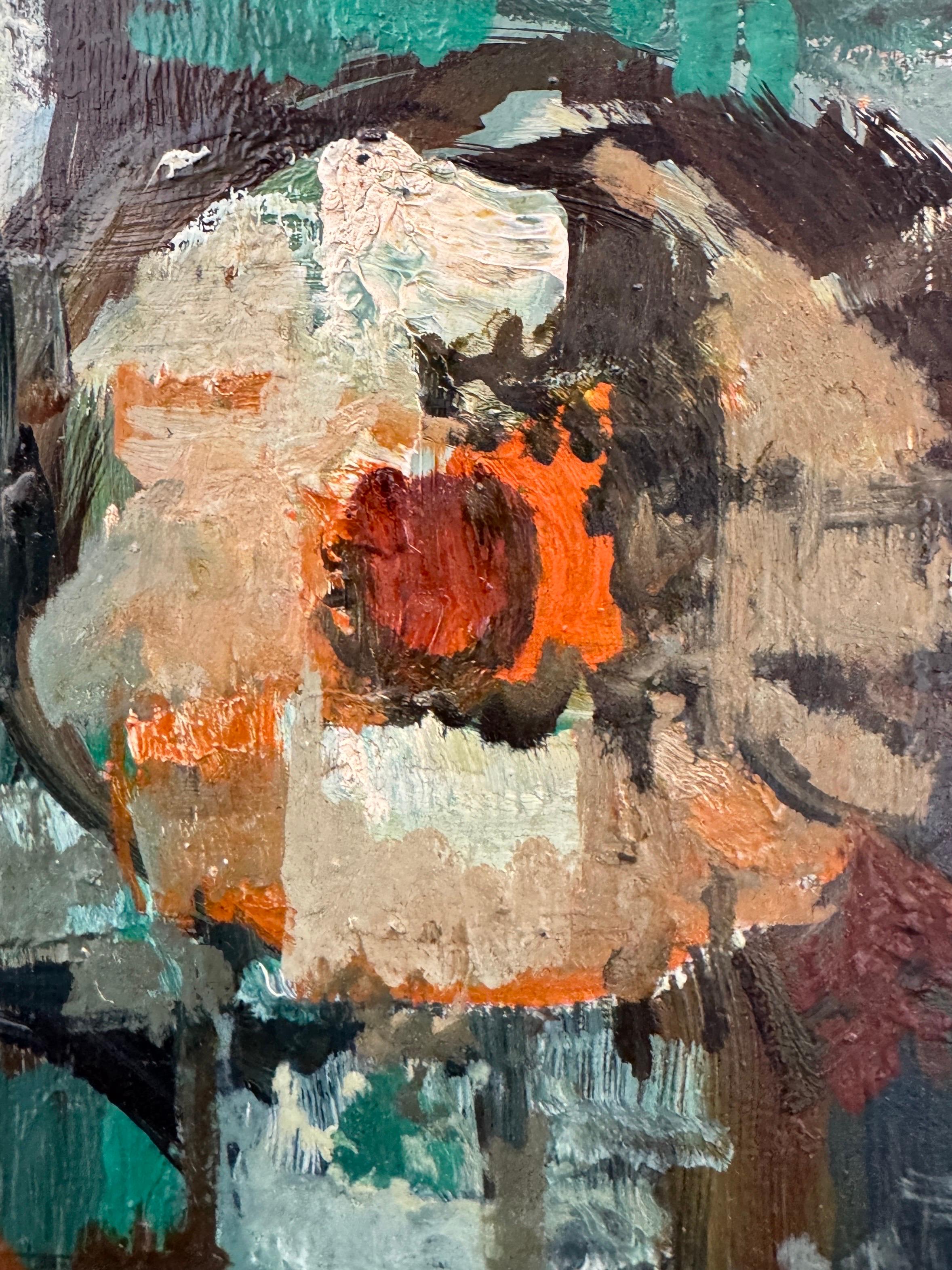 Still-life by Frank Chabry - Oil on cardboard For Sale 5