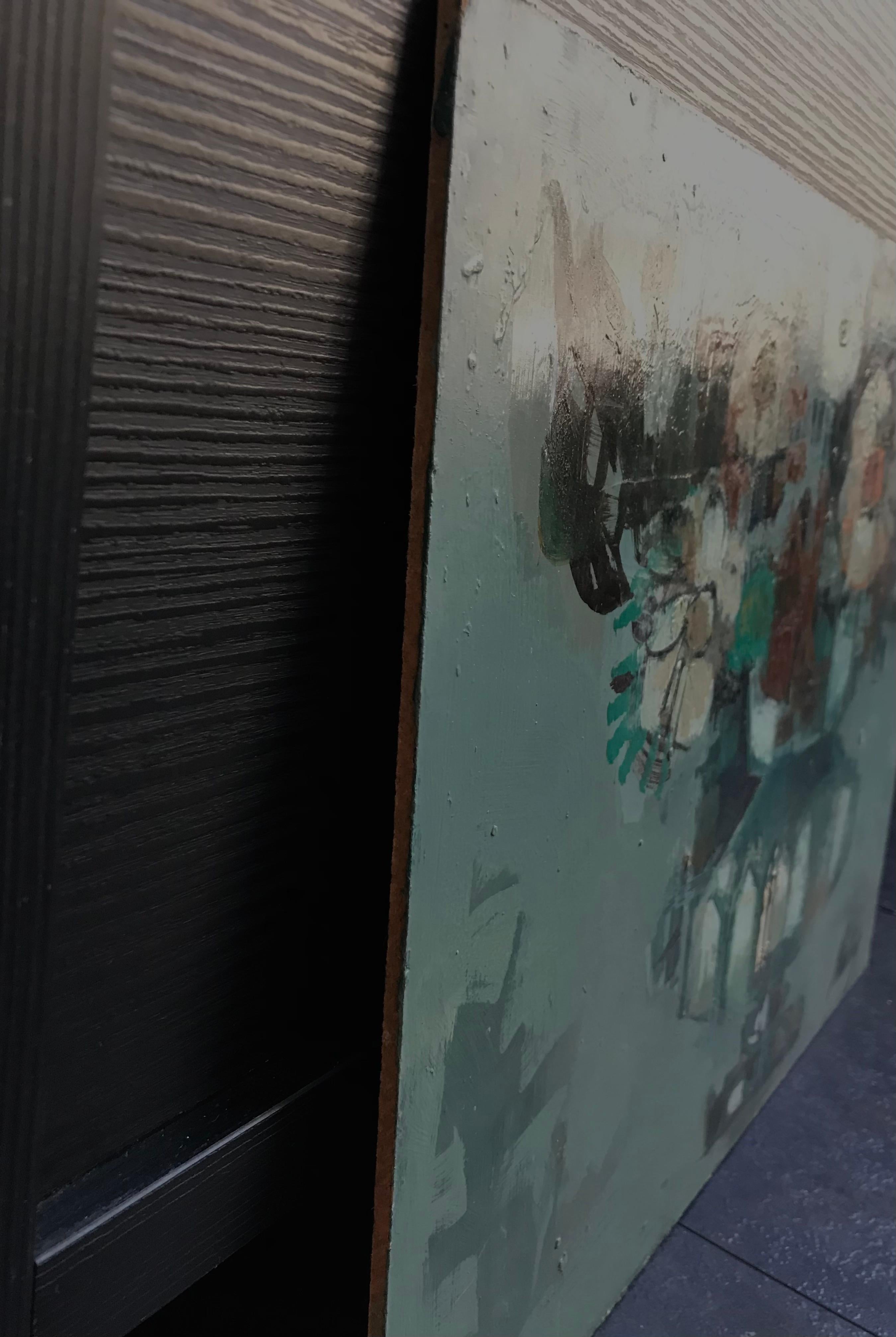 Still-life by Frank Chabry - Oil on cardboard For Sale 8