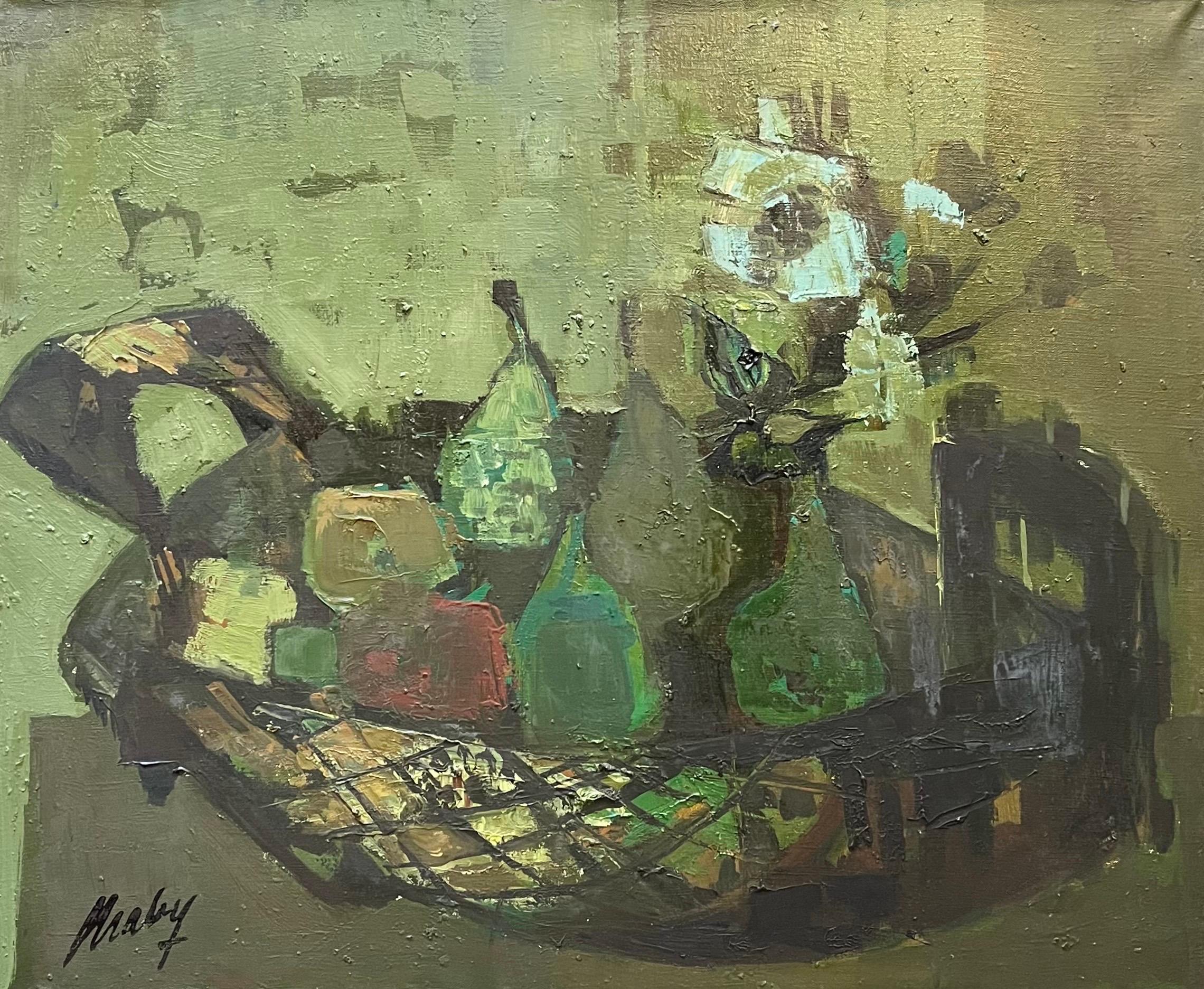 Stillleben mit Früchten von Frank Chabry – Öl auf Leinwand 61x50 cm