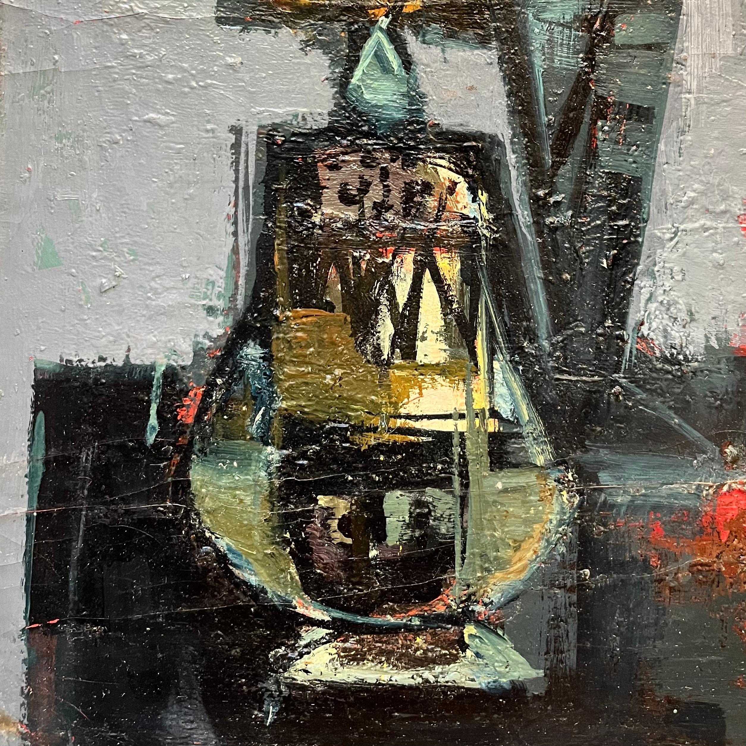 Bodegón con flores rojas de Frank Chabry - Óleo sobre lienzo 65x54 cm en venta 2