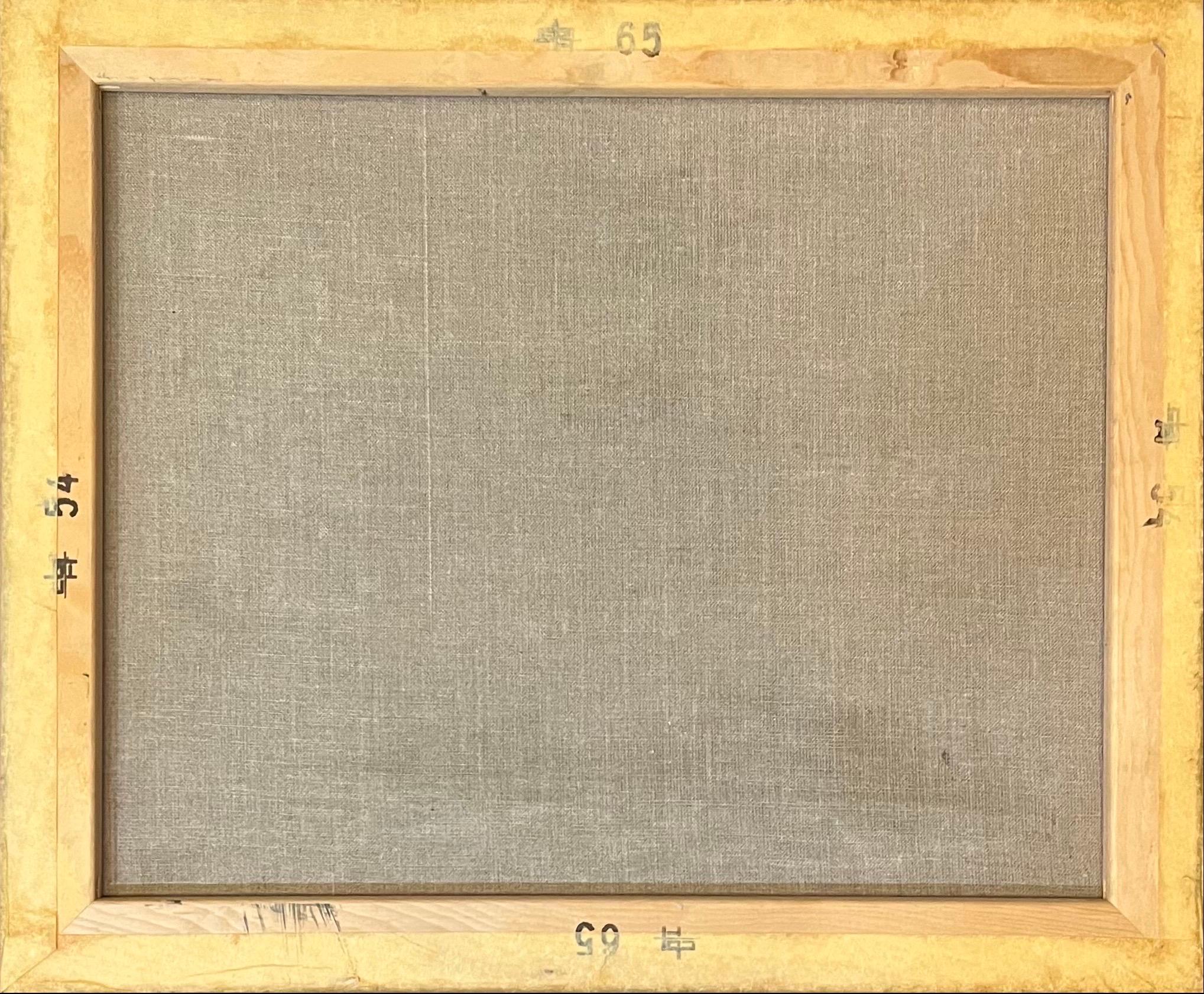 Bodegón con flores rojas de Frank Chabry - Óleo sobre lienzo 65x54 cm en venta 8