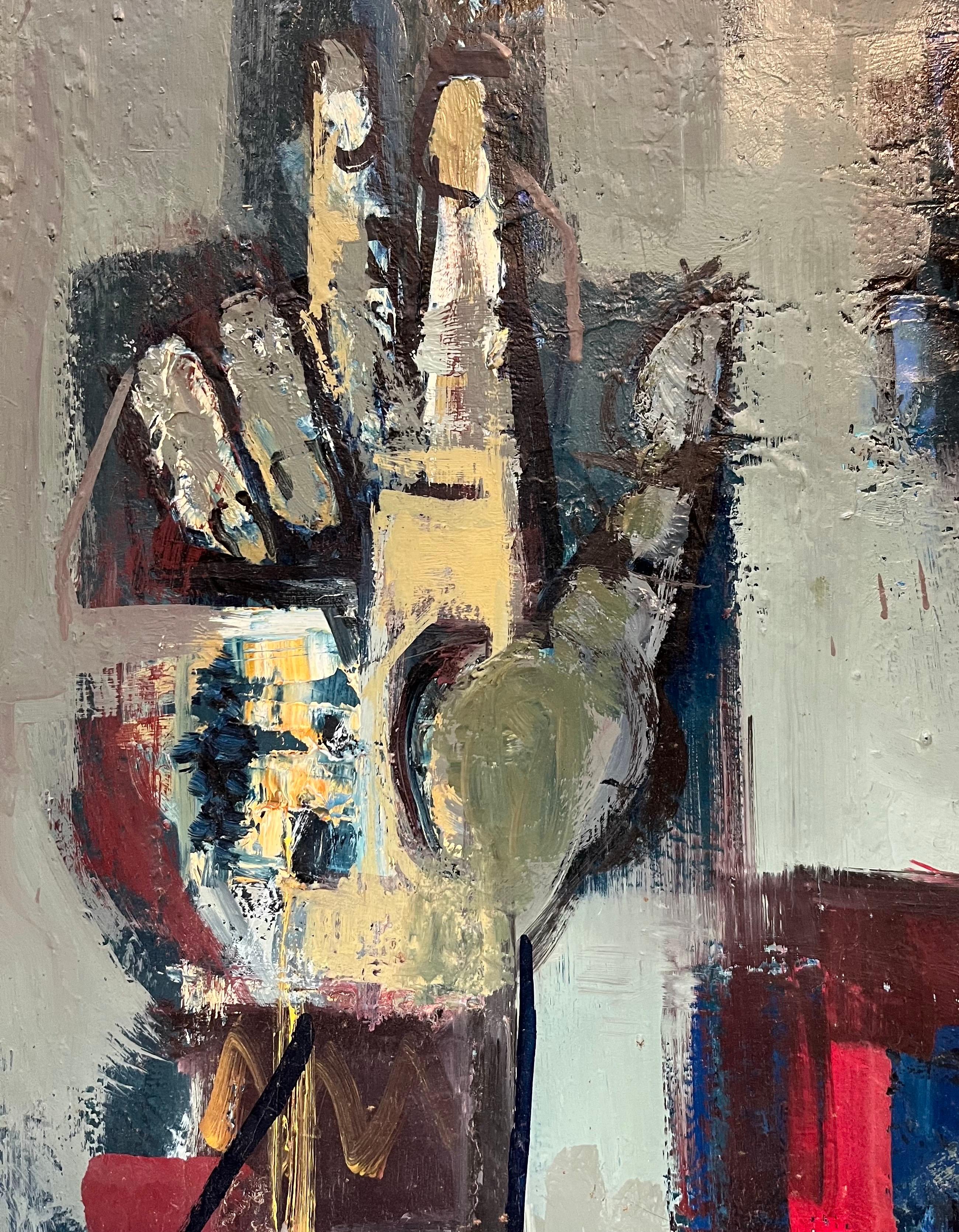 L'Iniziato di Frank Chabry - Olio su tela 65,5x50,5 cm in vendita 3