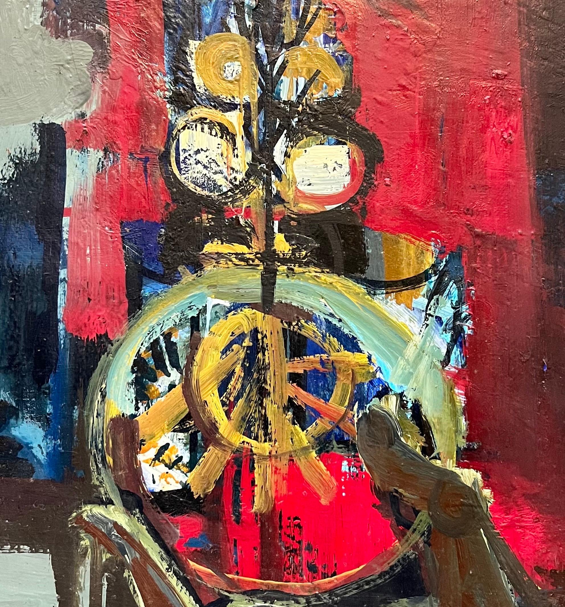 L'Iniziato di Frank Chabry - Olio su tela 65,5x50,5 cm in vendita 4