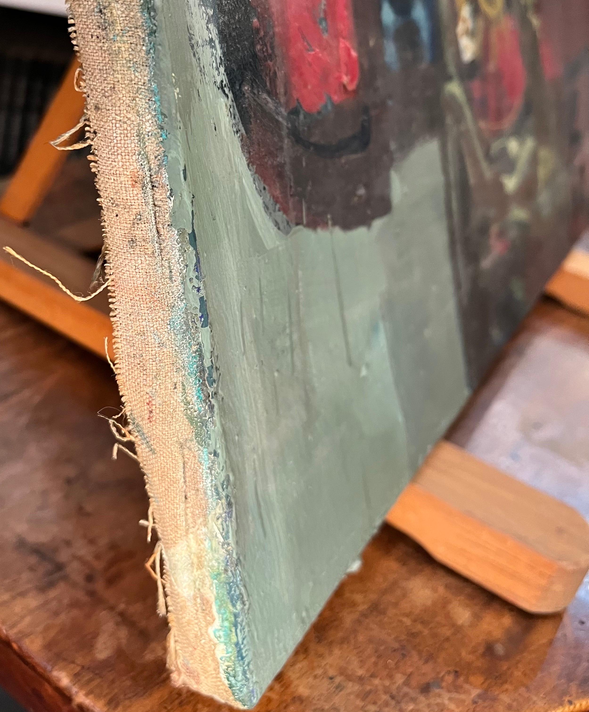 L'Iniziato di Frank Chabry - Olio su tela 65,5x50,5 cm in vendita 6