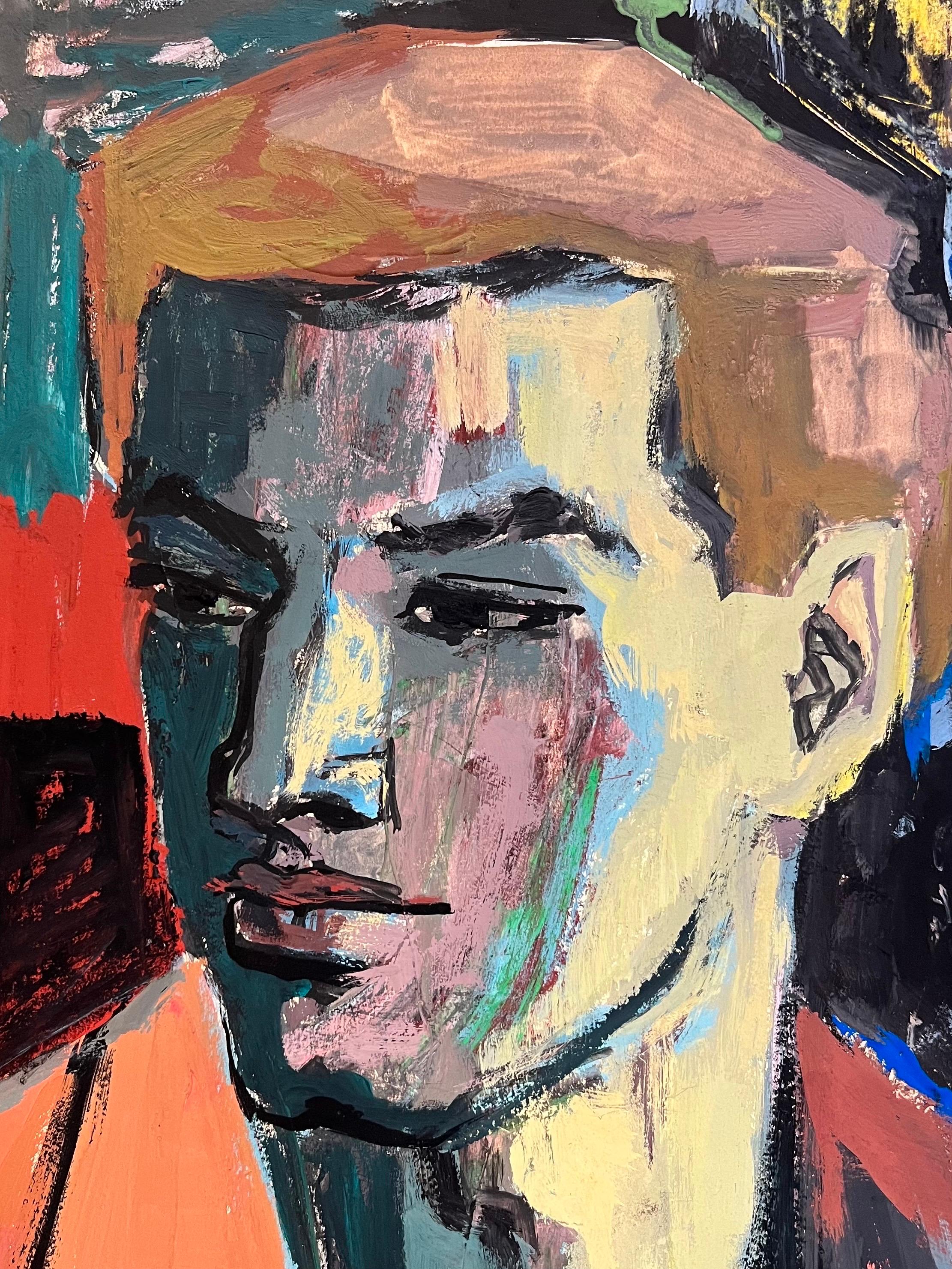 „Der Student“ von Frank Chabry – Öl auf Leinwand/Bücher 102x68 cm im Angebot 2