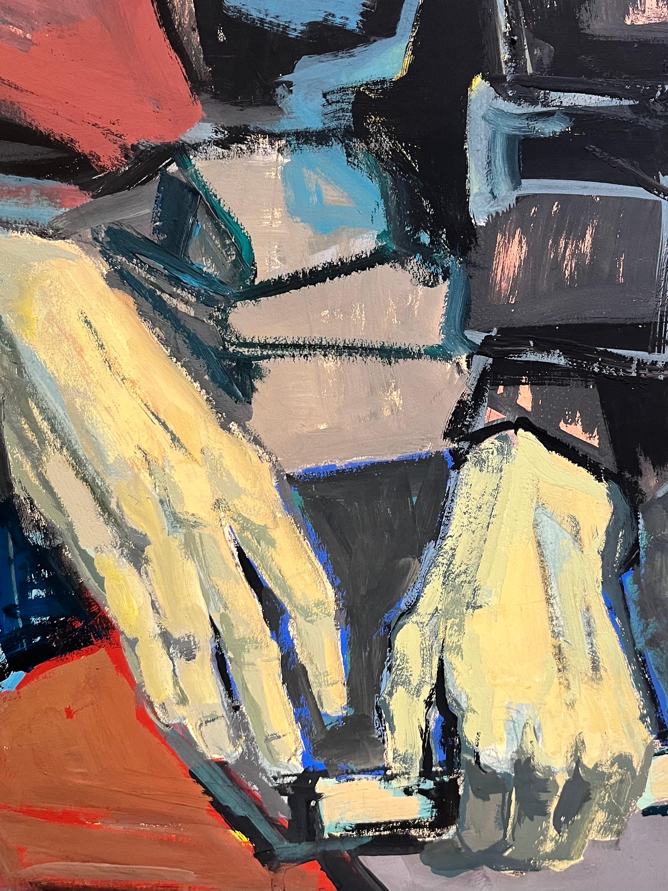 „Der Student“ von Frank Chabry – Öl auf Leinwand/Bücher 102x68 cm im Angebot 4