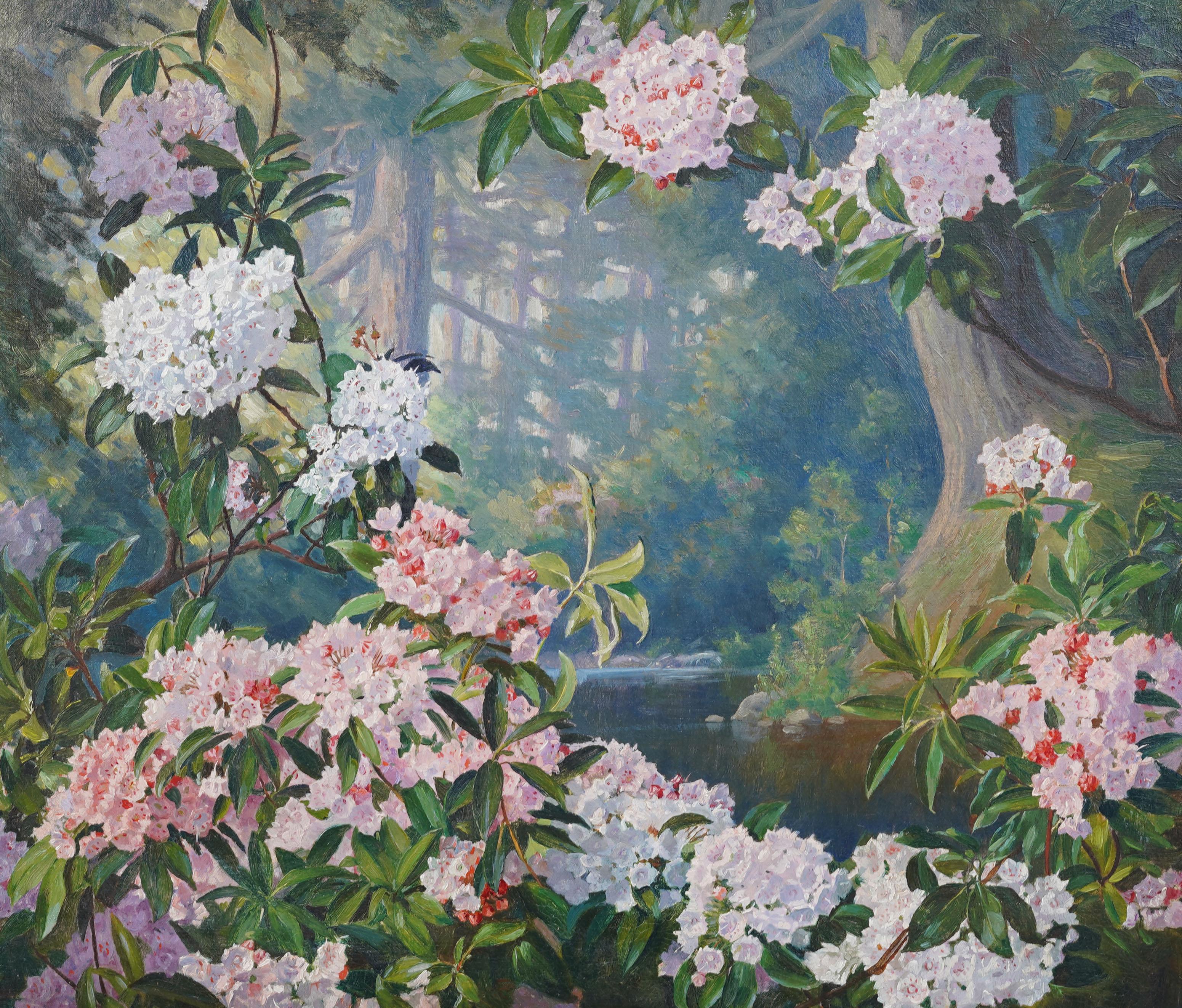 Antique  Peinture à l'huile impressionniste américaine de Frank I Franks (1862 - 1941). Huile sur planche. Encadré.  Signé et daté.  Dimensions : 31 par 37 pouces dans l'ensemble, et 27 par 32 peinture seul.  En excellent état d'origine. Joliment