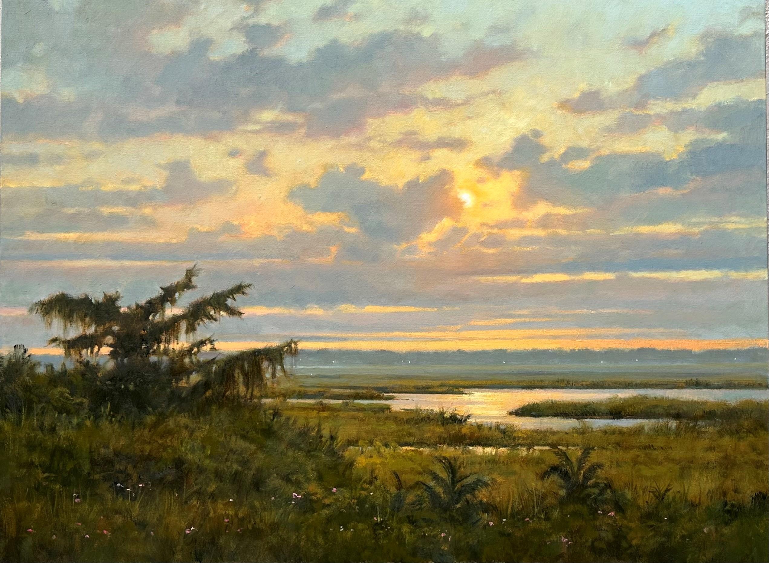 Frank Corso Landscape Painting - Misty Evening Marsh