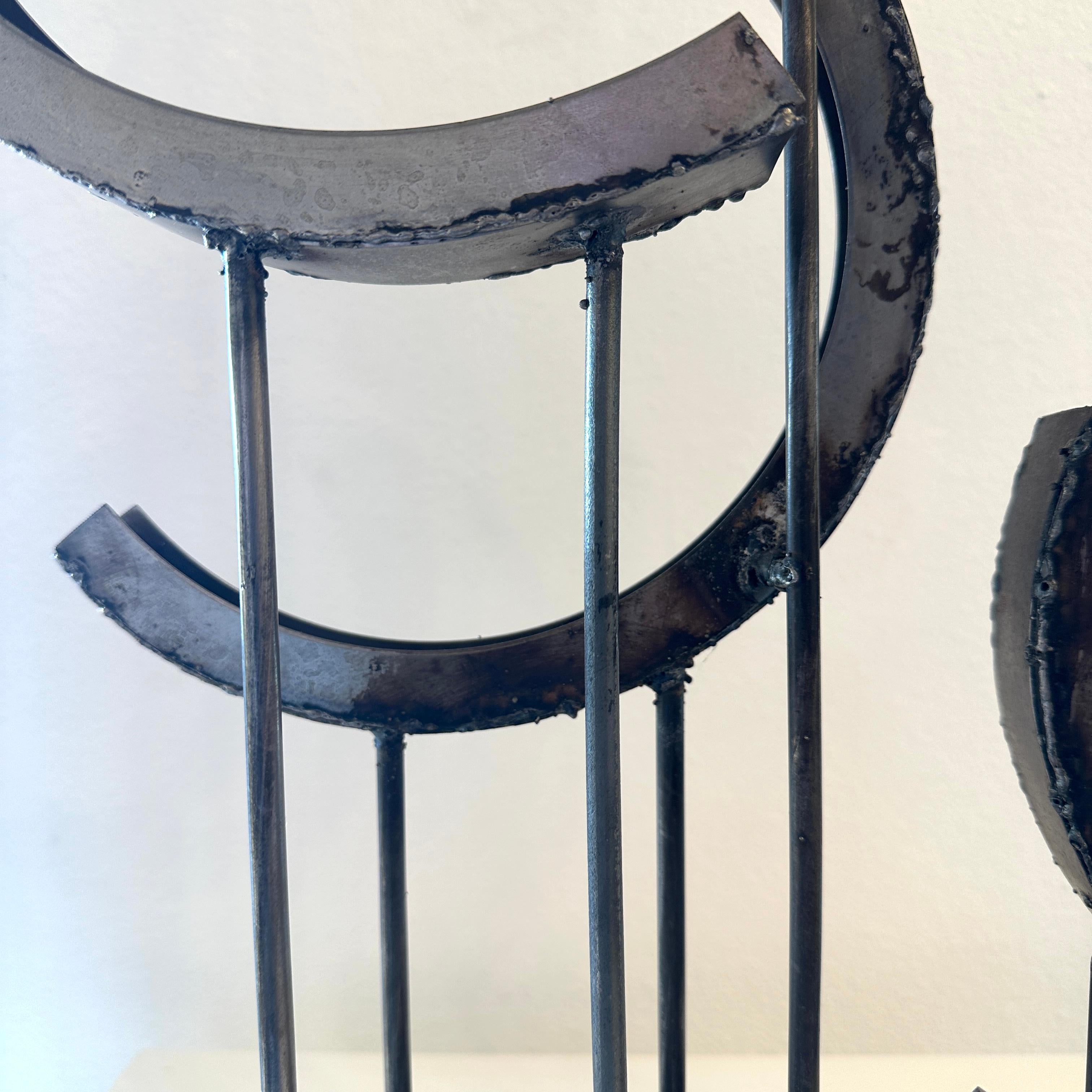 American Frank Cota San Diego Brutalist Abstract Steel Sculpture, ca 1990s