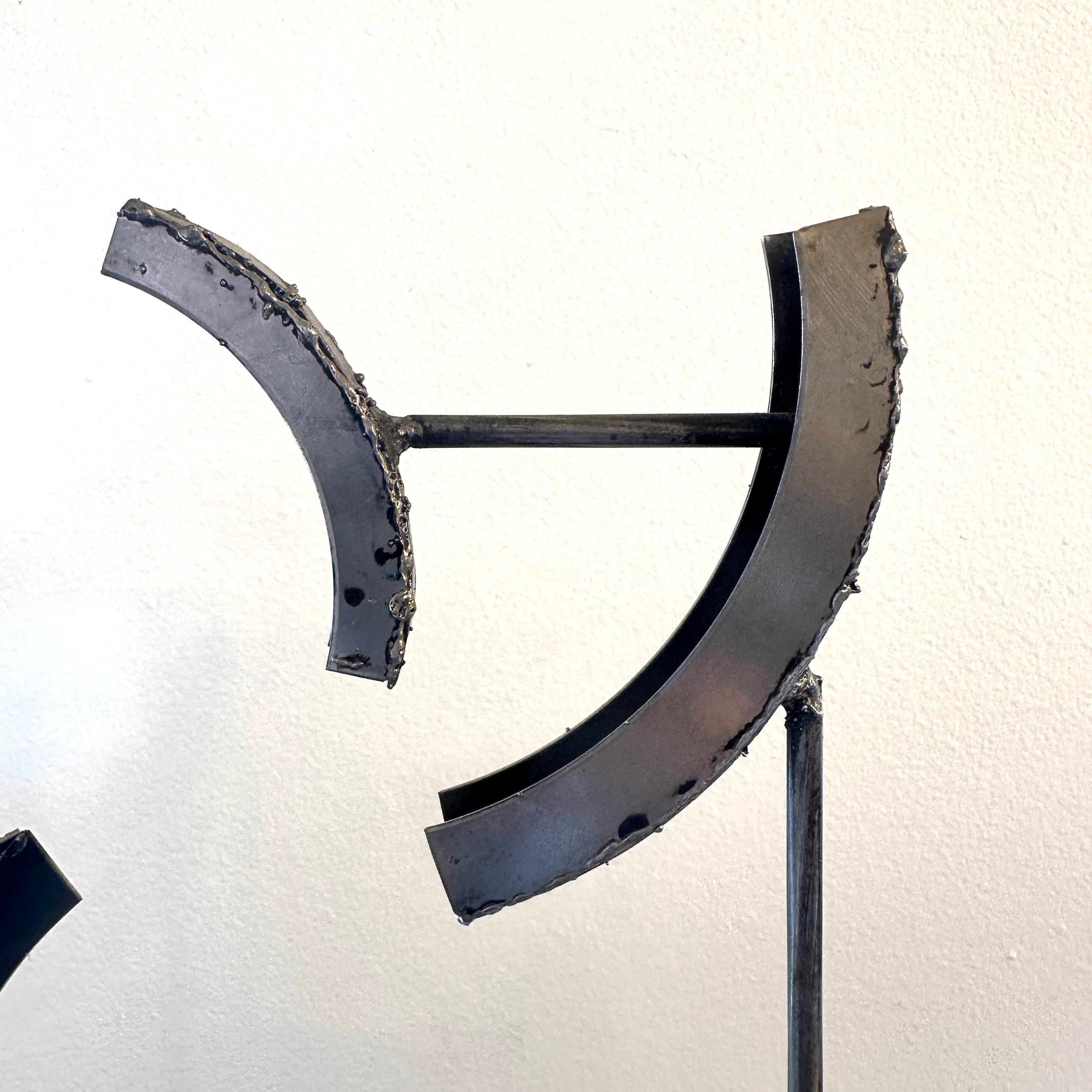 20th Century Frank Cota San Diego Brutalist Abstract Steel Sculpture, ca 1990s