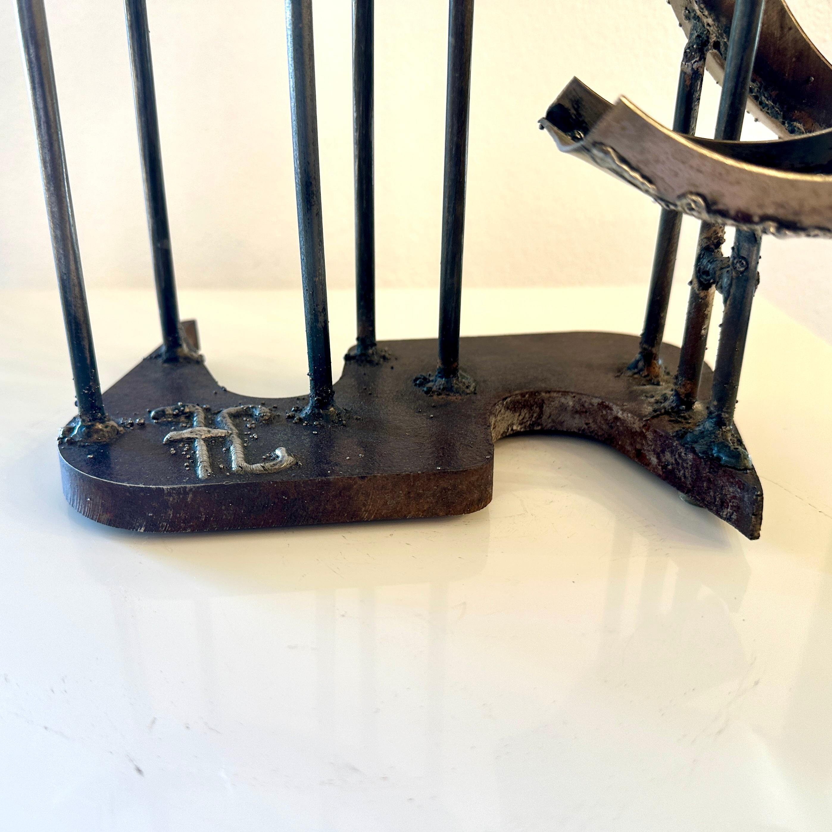Frank Cota San Diego Brutalist Abstract Steel Sculpture, ca 1990s 1