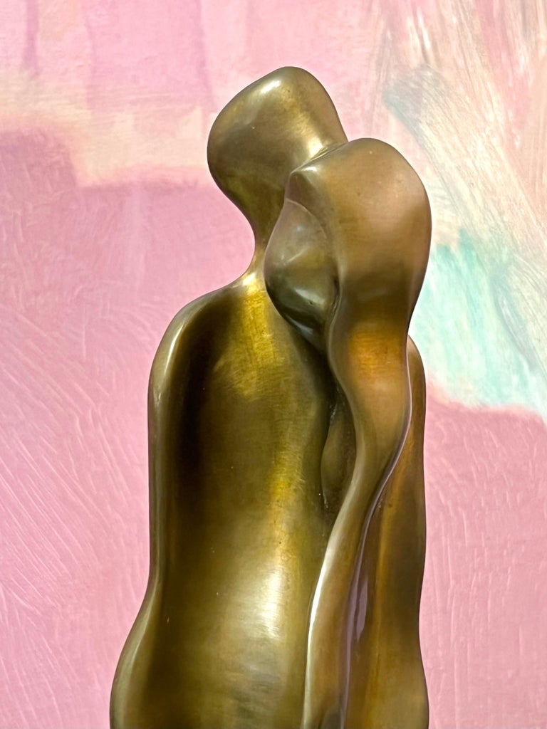 Frank De la Roche Modern Abstract Bronze Sculpture For Sale at 1stDibs