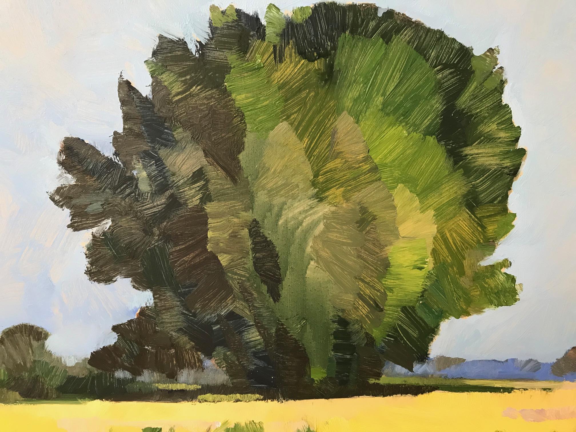 « À Lopikerkapel », peinture à l'huile contemporaine néerlandaise d'un paysage au printemps - Contemporain Painting par Frank Dekkers