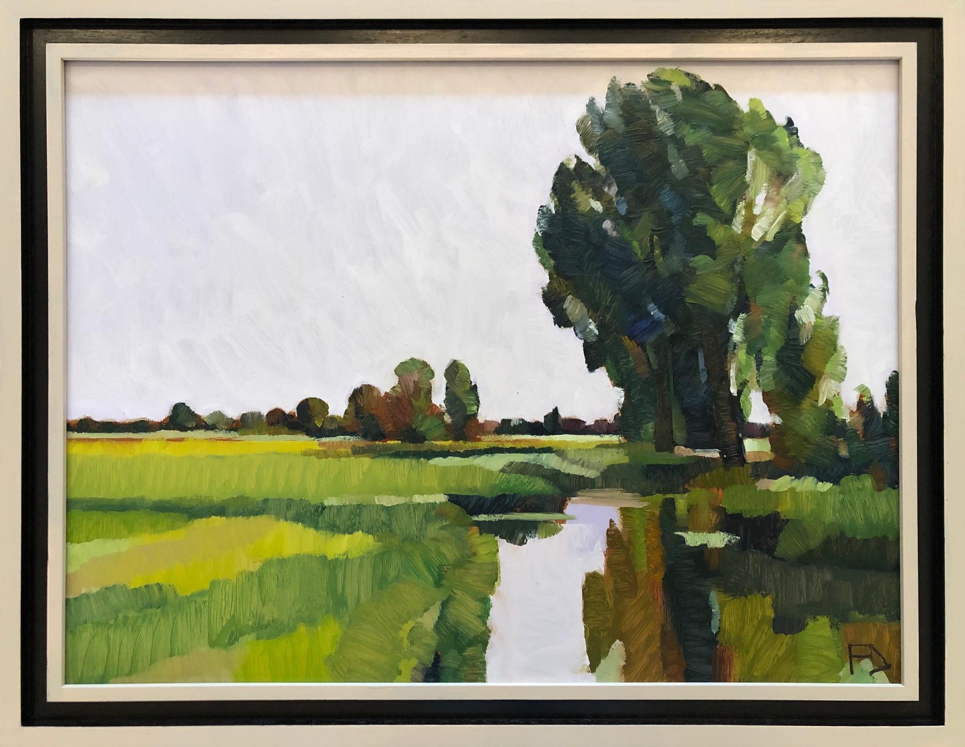 ''At the Vliet', Contemporary Dutch Oil Painting of a Landscape 1