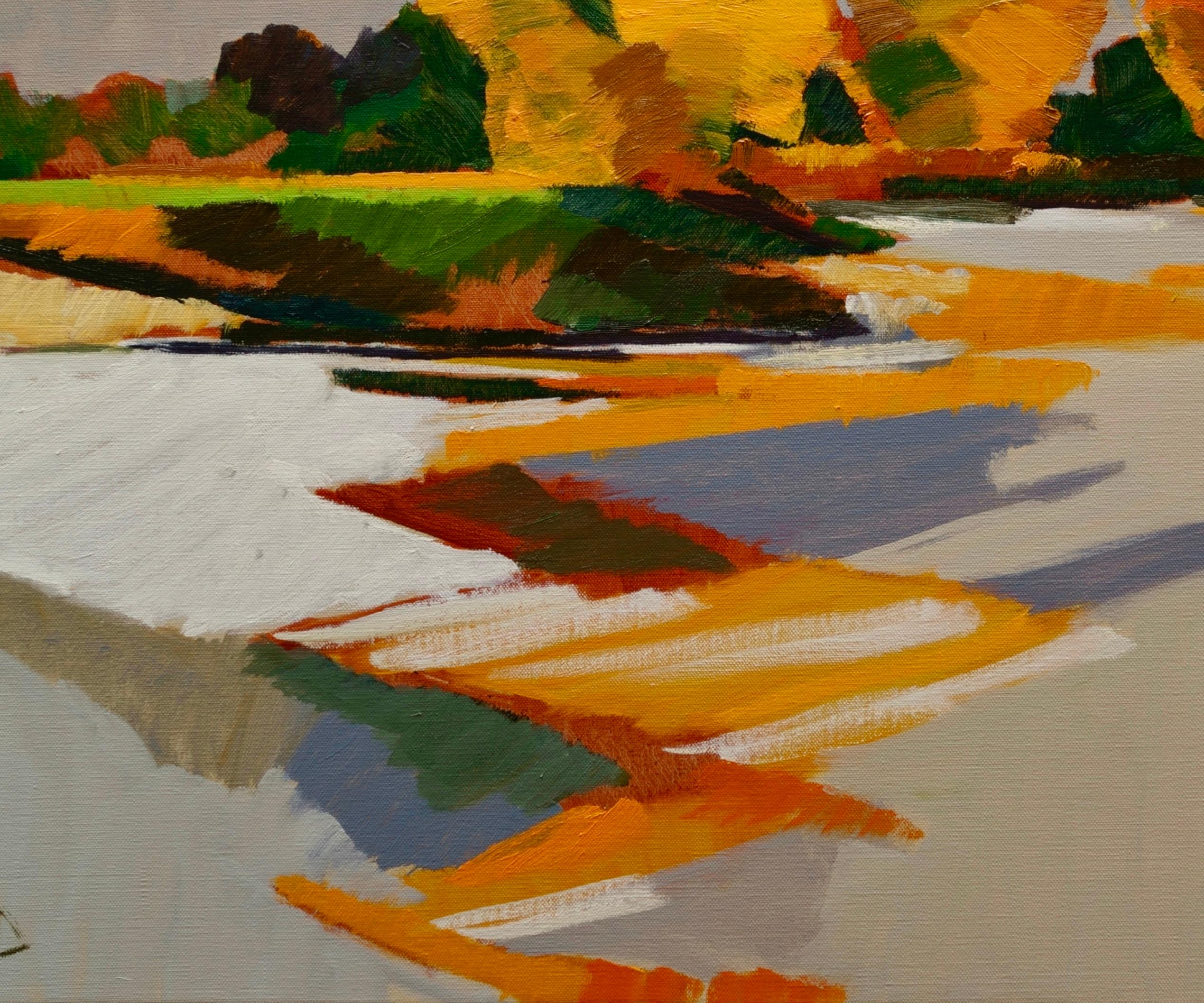Otoño - Pintura impresionista contemporánea de un paisaje - Painting Contemporáneo de Frank Dekkers