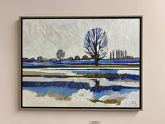 Kersbergsche Canal in Snow - 21st Century Contemporary Landscape Painting