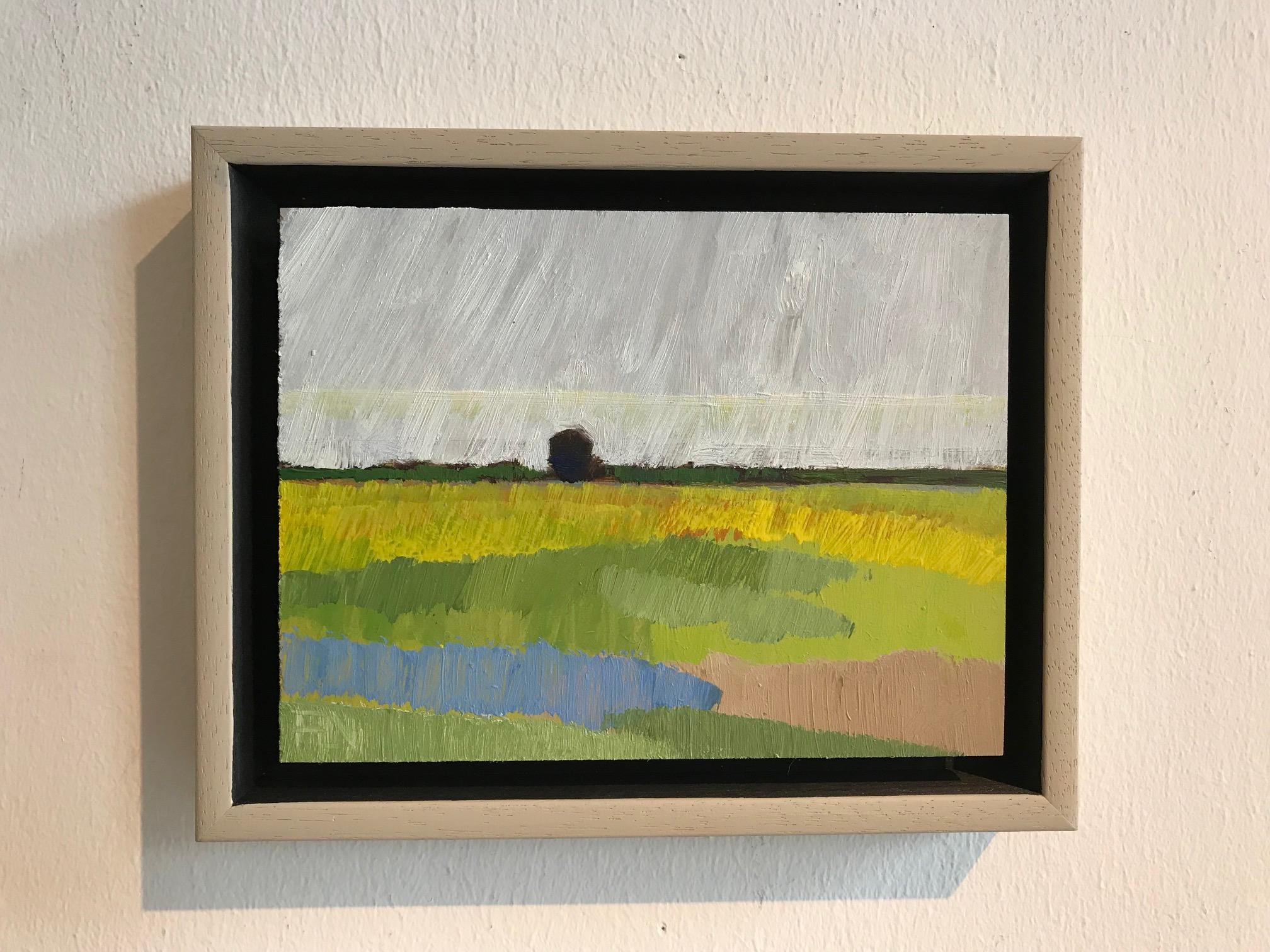 ''Landscape Miniature 0621''Contemporary Dutch Landscape Miniature Oil Painting  - Brown Landscape Painting by Frank Dekkers