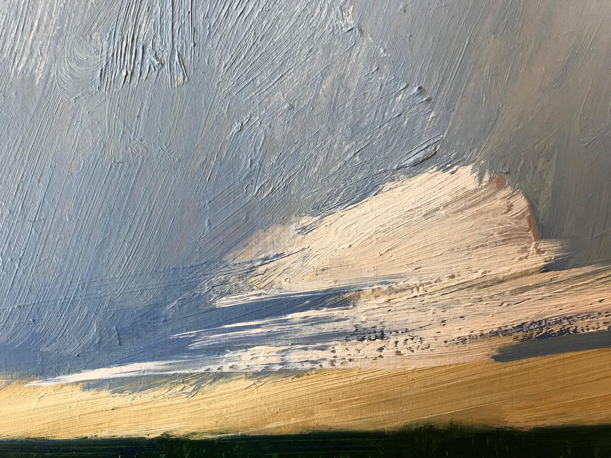 ''Paesaggio in miniatura 0721'' Pittura ad olio contemporanea olandese di paesaggio in miniatura - Landscape Painting Blu di Frank Dekkers