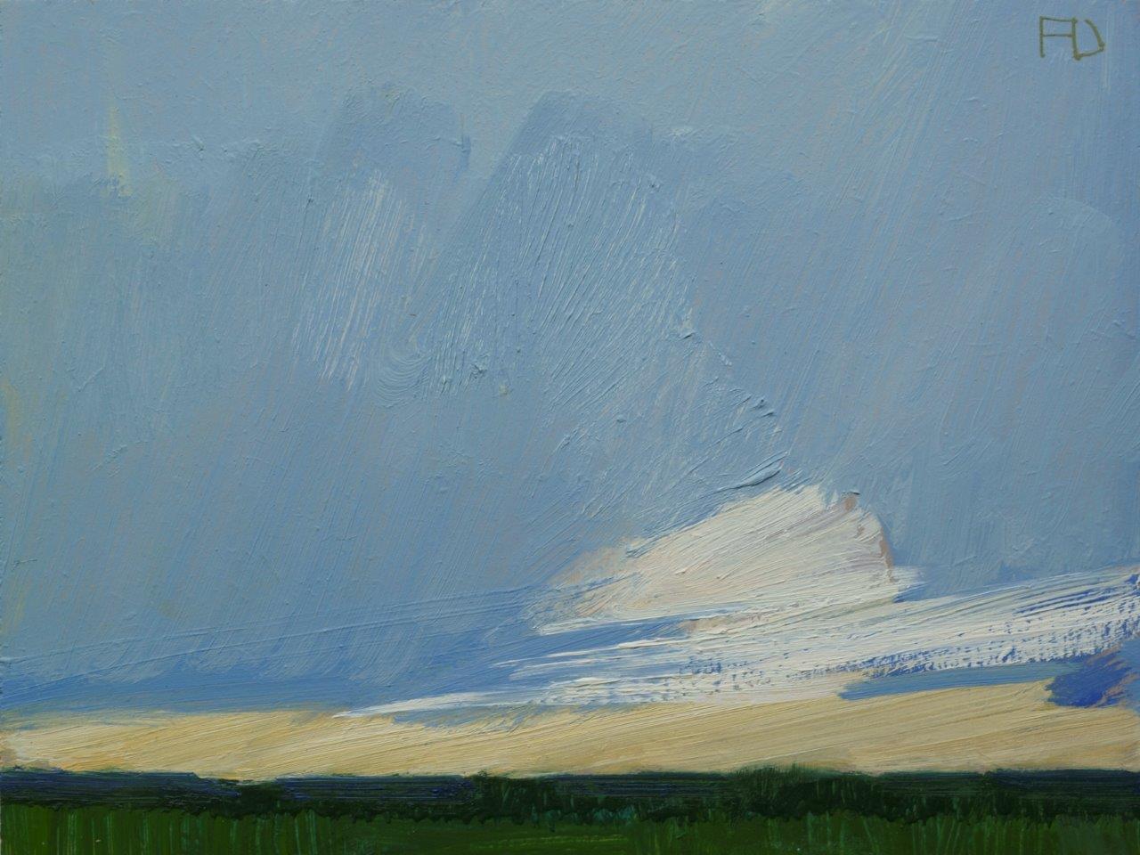 Landscape Painting di Frank Dekkers - ''Paesaggio in miniatura 0721'' Pittura ad olio contemporanea olandese di paesaggio in miniatura