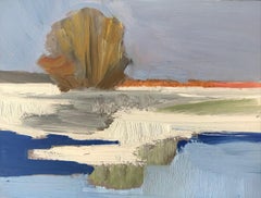 ''Landscape Miniature Ice'', Contemporary Landscape Miniature Oil Painting 