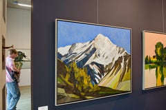 Matin dans la vallée - Peinture impressionniste contemporaine d'un paysage