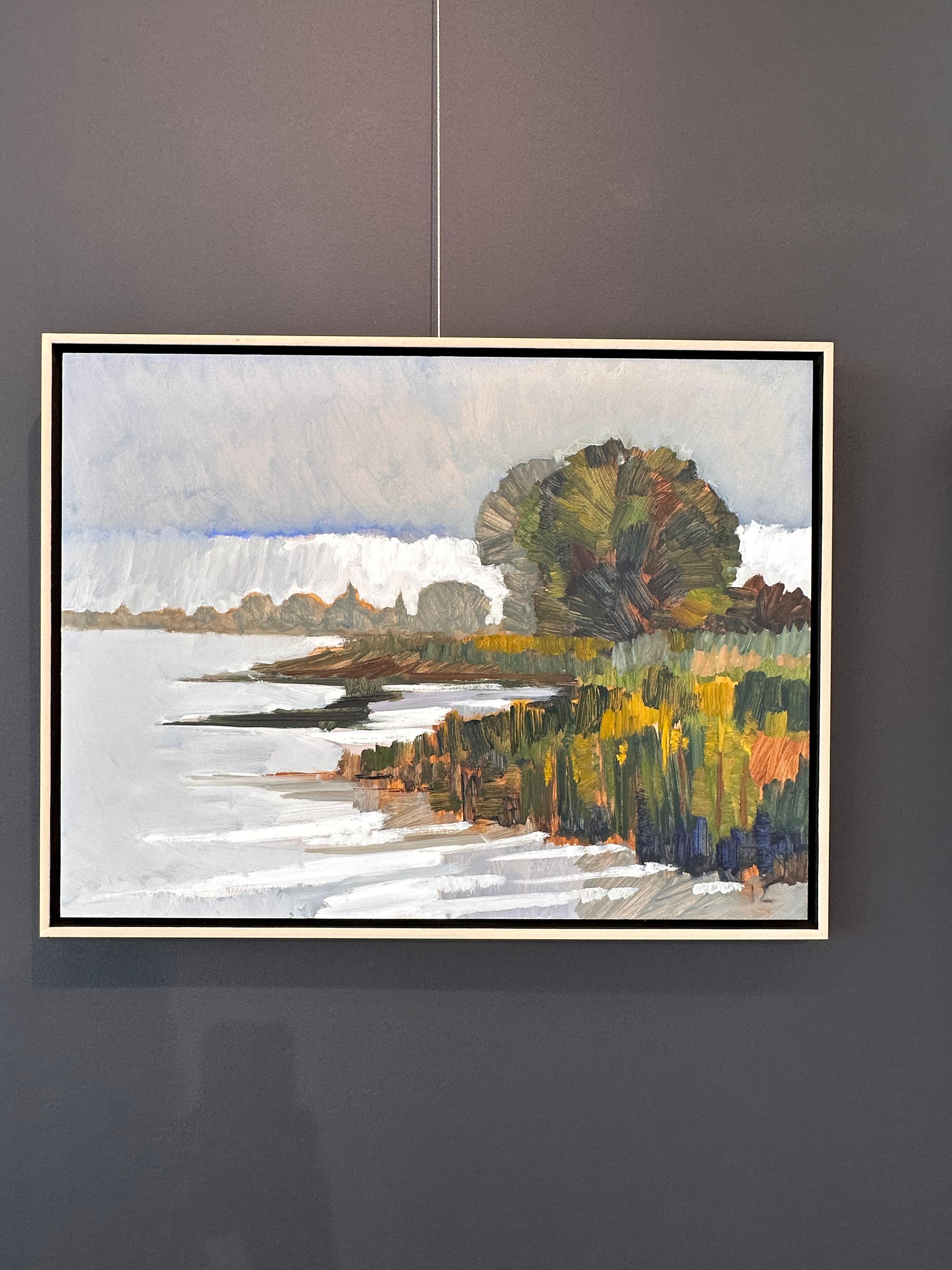Rain  - 21st Century Contemporary Impressionistic Landscape Painting For Sale 4