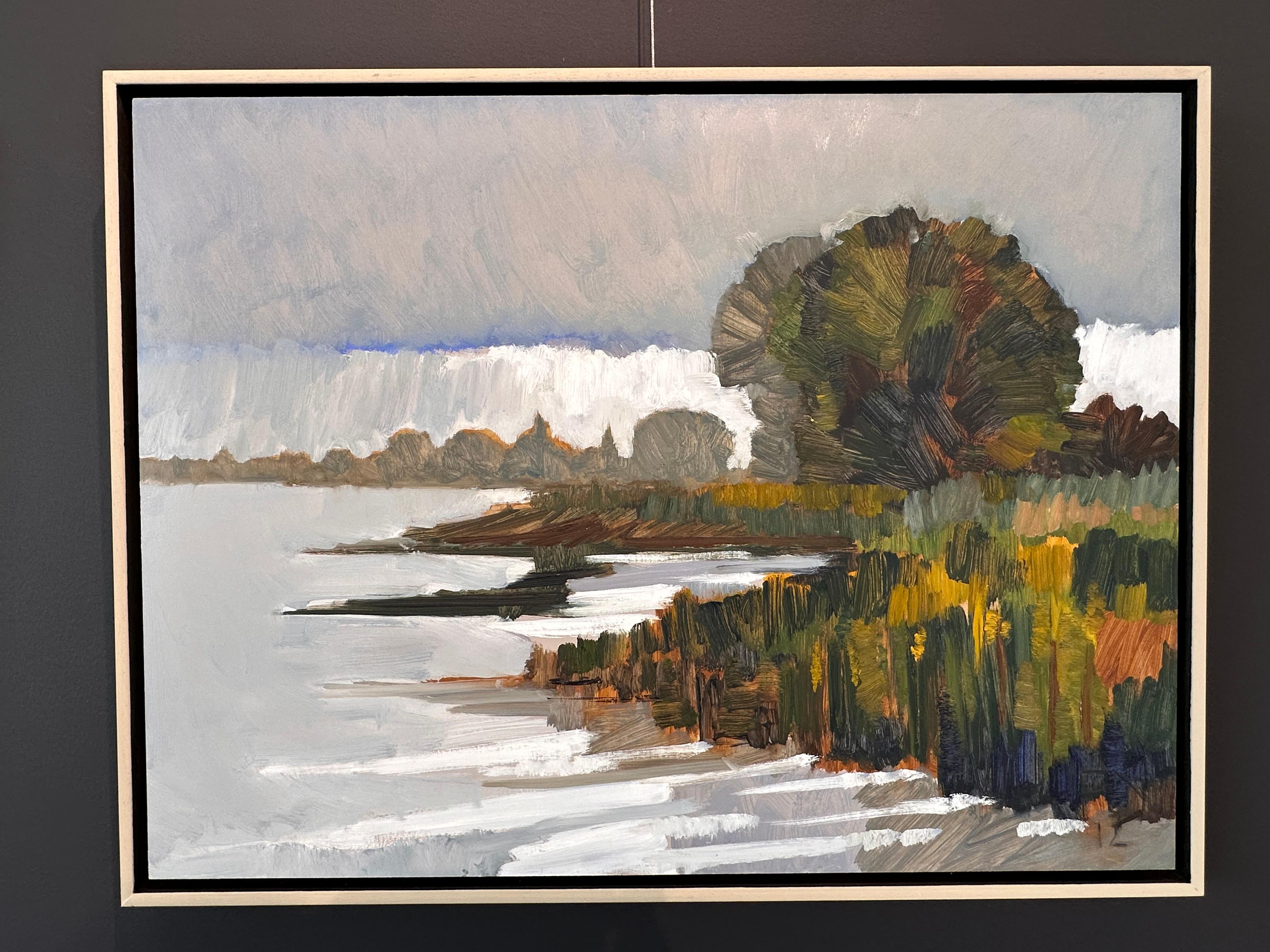 Rain  - 21st Century Contemporary Impressionistic Landscape Painting For Sale 6