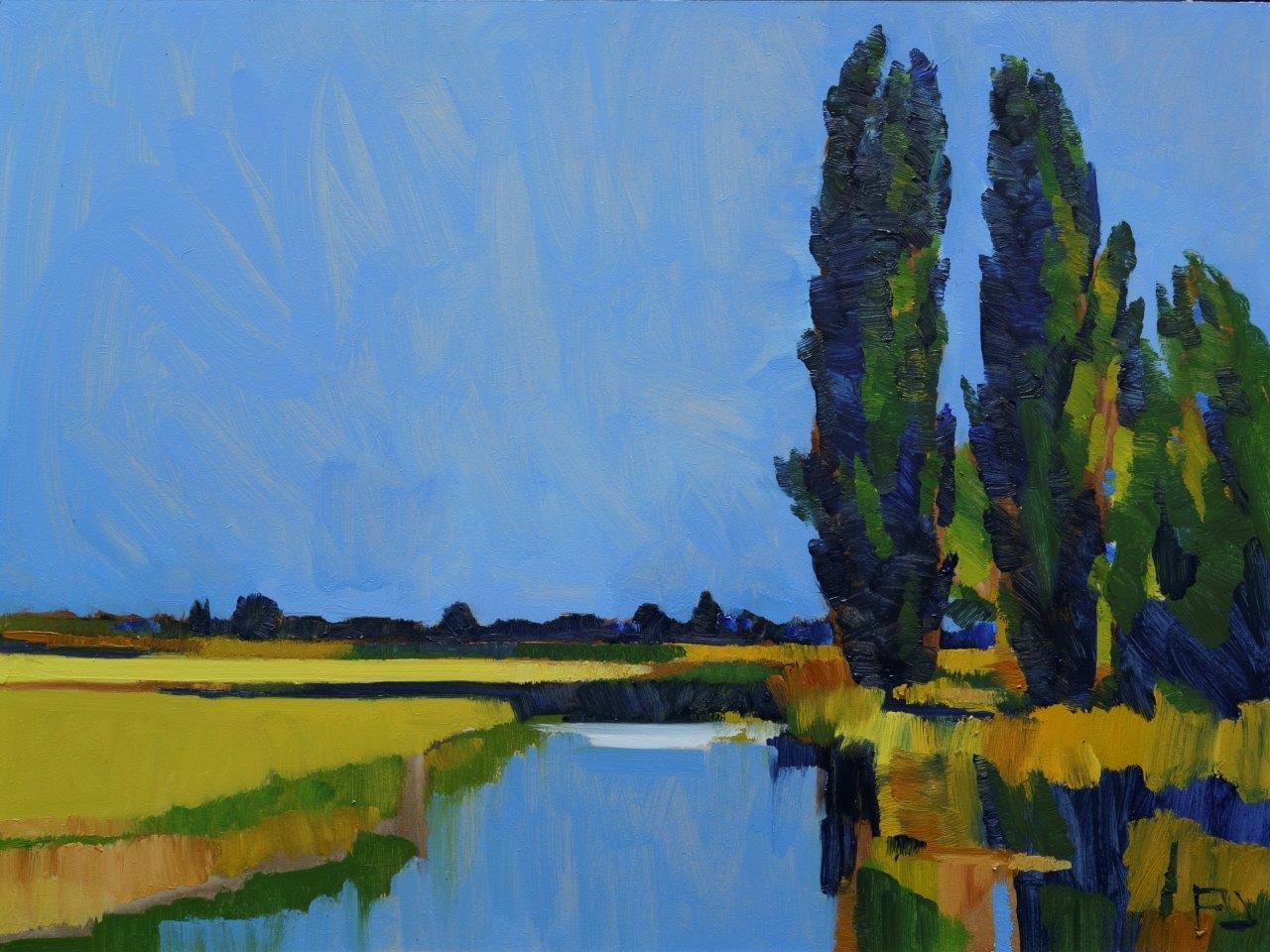 Frank Dekkers Landscape Painting - ''September Morning'', Contemporary Dutch Oil Painting of a Landscape